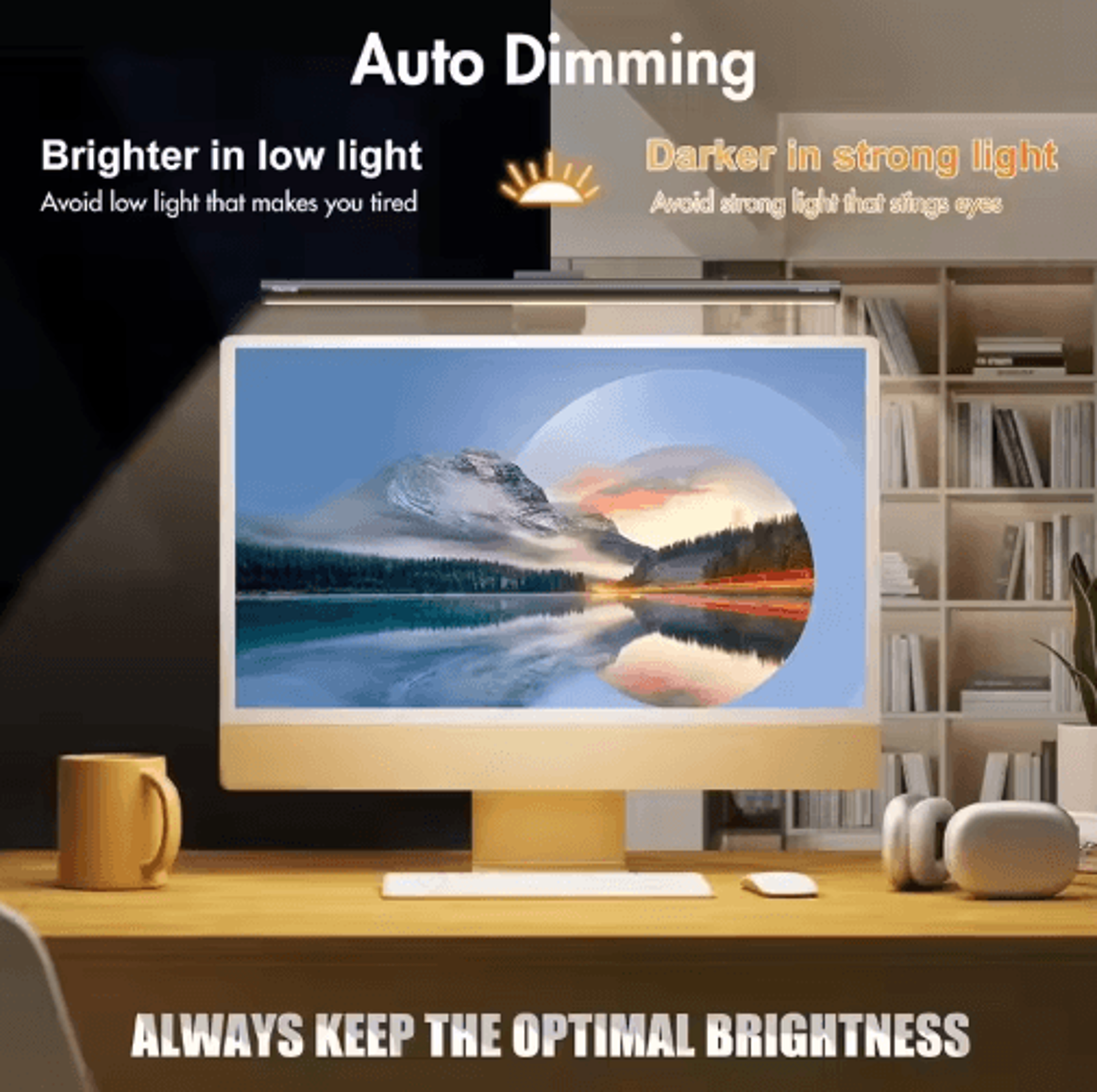 AntiGlare RGB LED Monitor Light Bar  USB Dimmable Screen Lamp 2