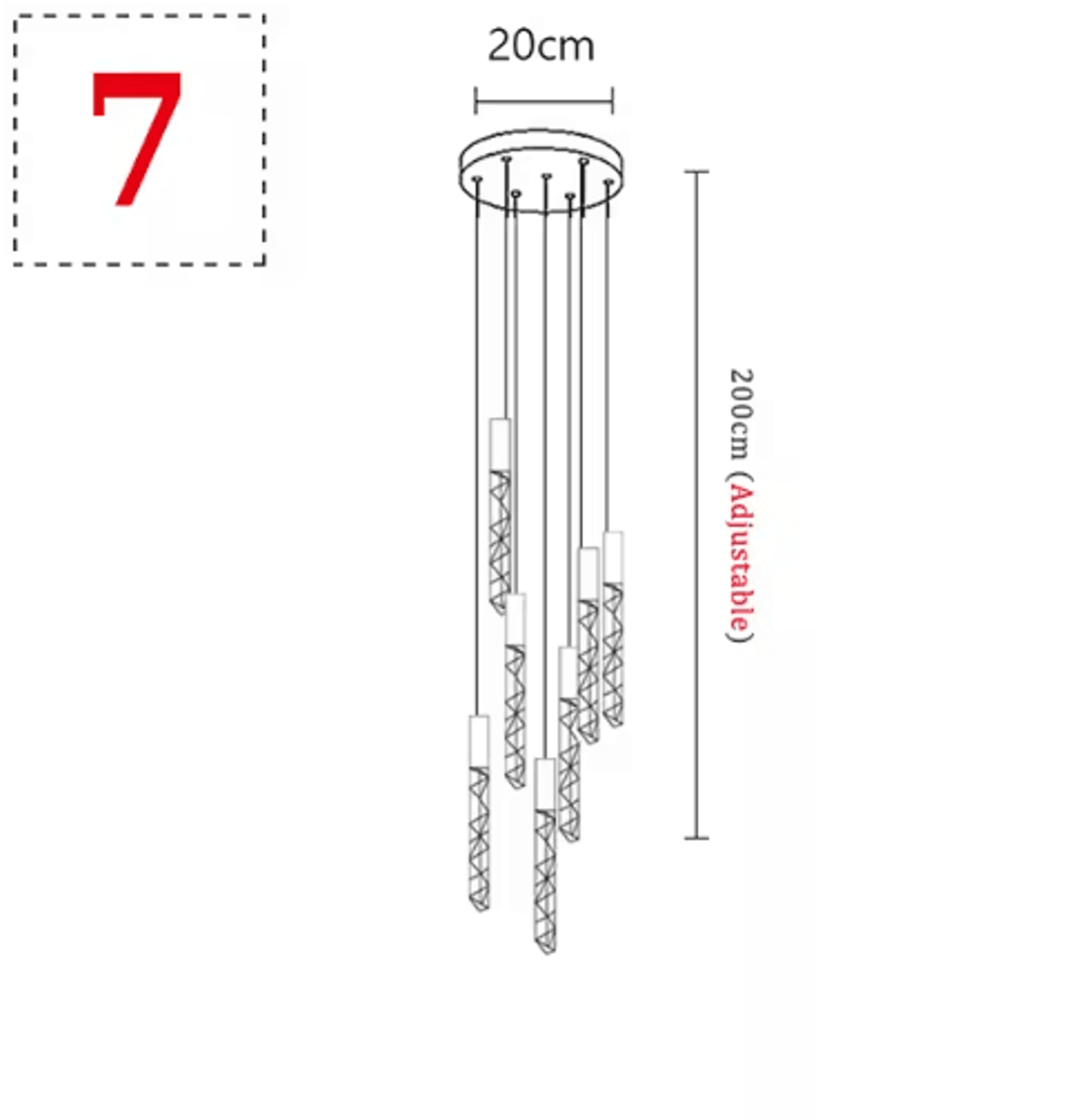 Luxury Crystal Spiral LED Chandelier  High Ceiling Staircase Pendant Light 17