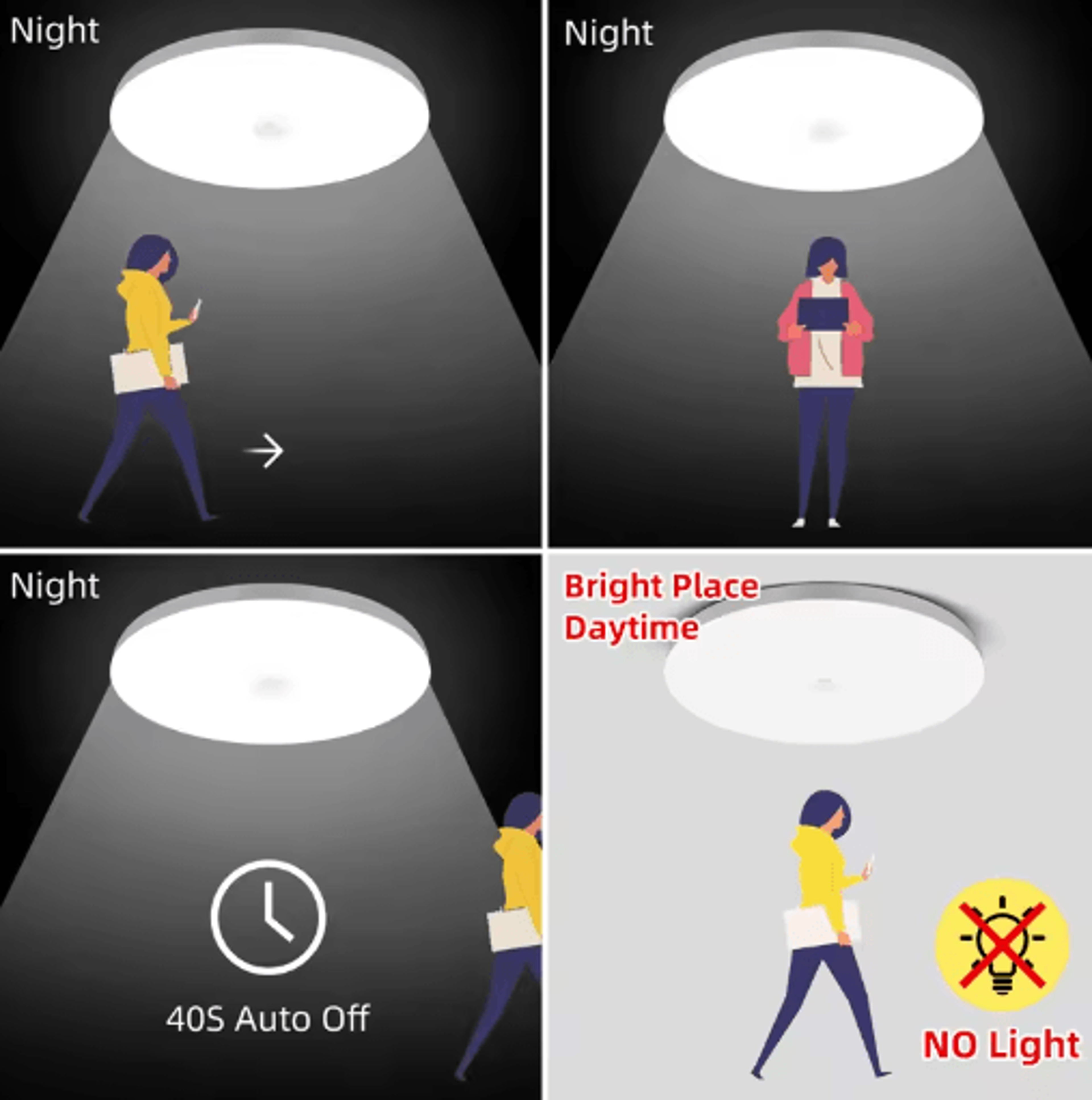 20W30W40W LED Motion Sensor Ceiling Light  Modern Smart Ceiling Lamp 12