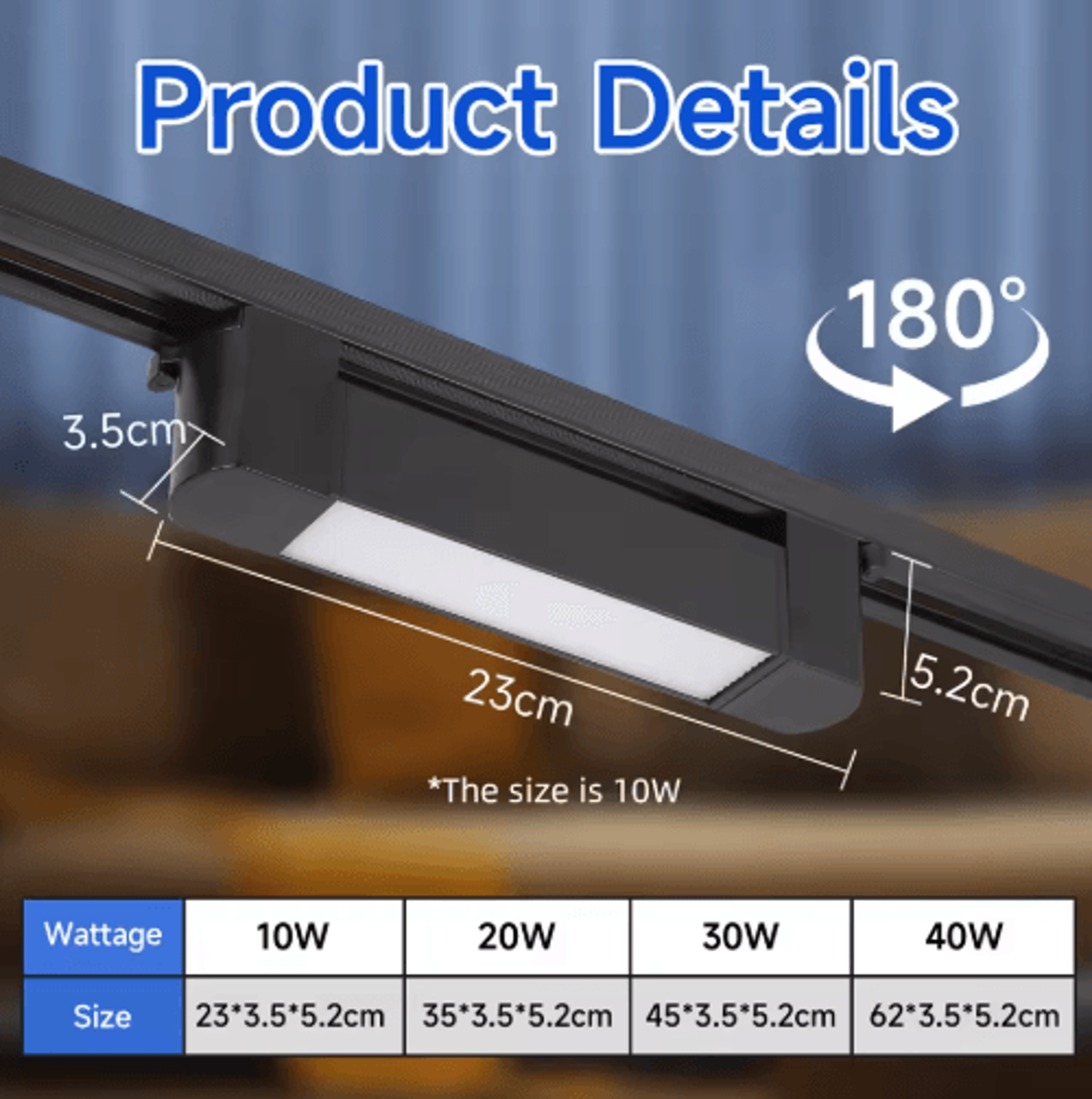 40W LED Track Spotlight  220V Ceiling Rail Floodlight For Home  Shop 18