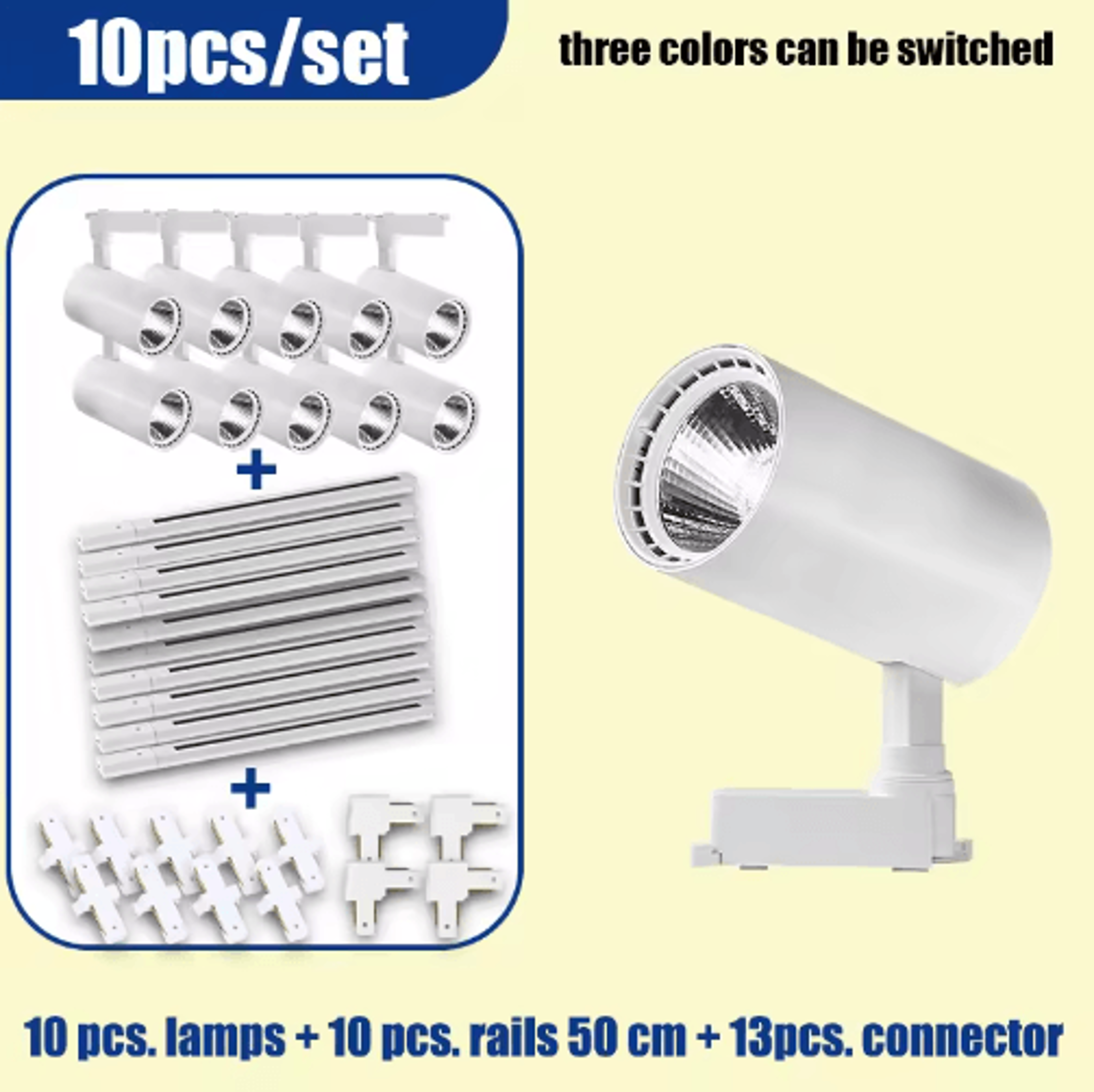 110V Tricolor LED Track Lighting Set  Ceiling Rail Spotlights For Home  Shop 1