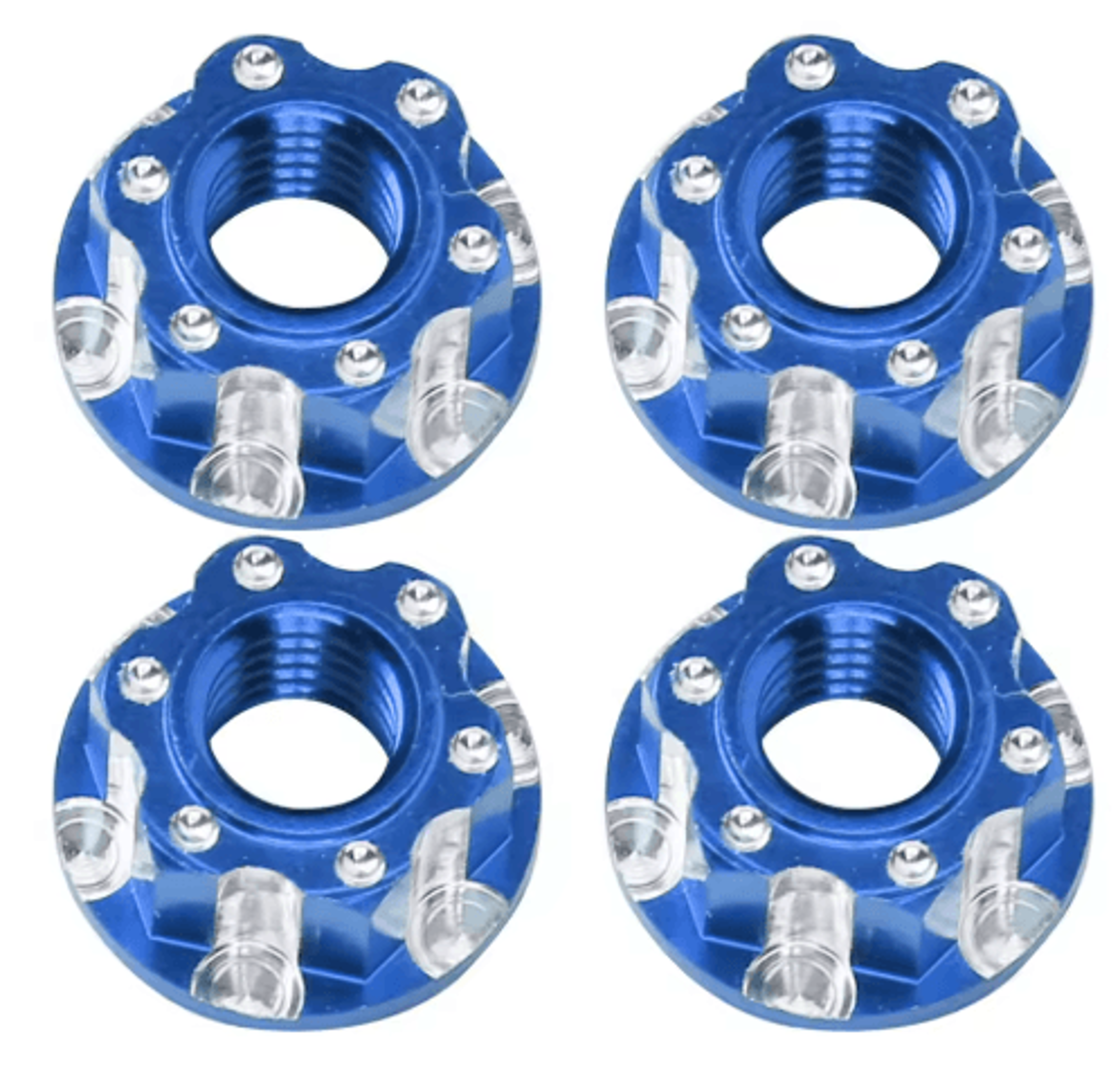 4PCS M4 Aluminum Hex Nuts  Carved Wheel Nuts For 110 RC Cars 3
