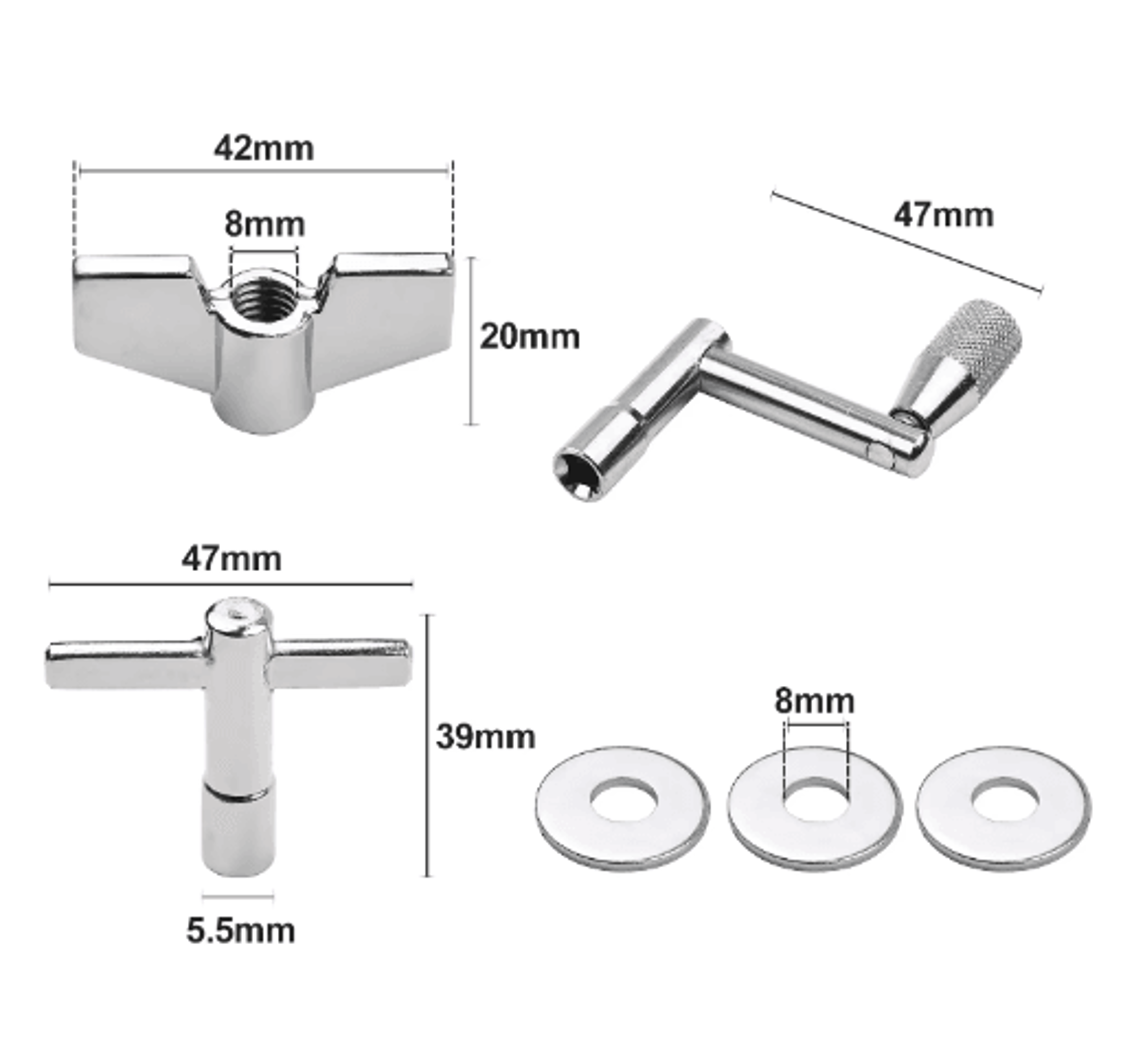 23PCS Cymbal Stand Replacement Kit  Drum Felts Wing Nuts  Washers 5