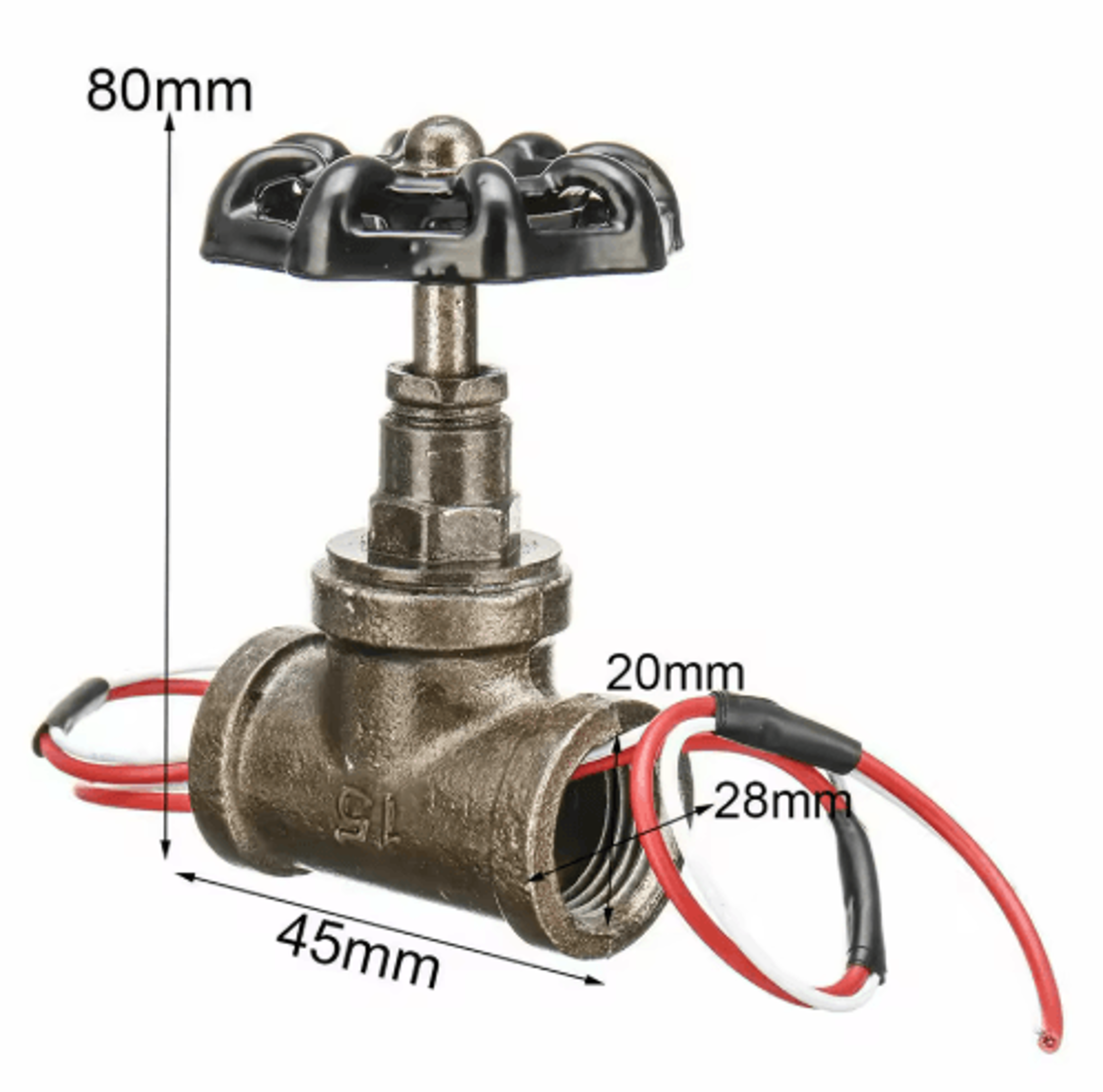 12 Inch Steampunk Pipe Lamp Switch  Vintage Iron Valve Light Switch With Wire 3
