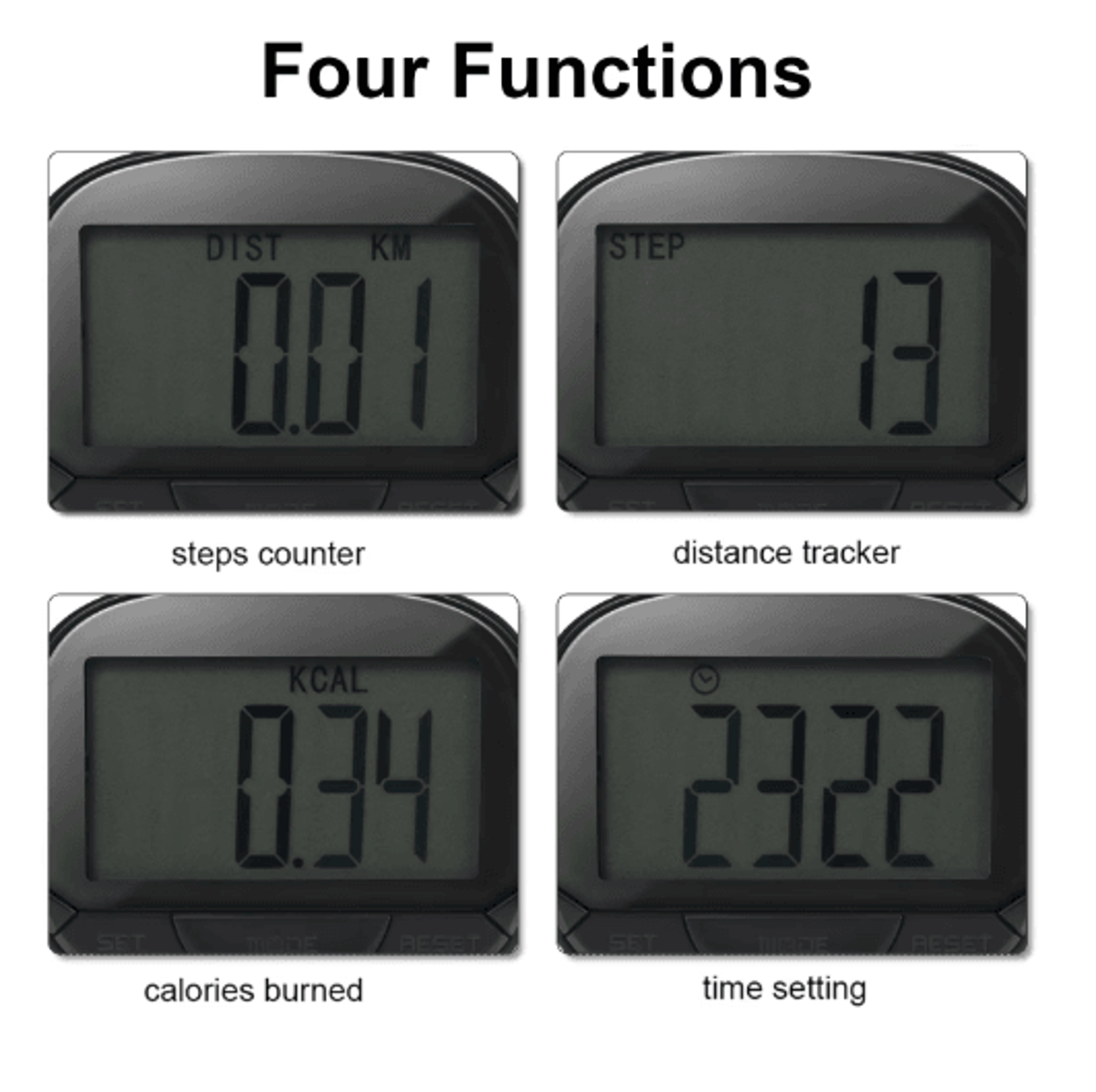 3D Digital Pedometer Step Counter  Portable Fitness Tracker With Clip 3