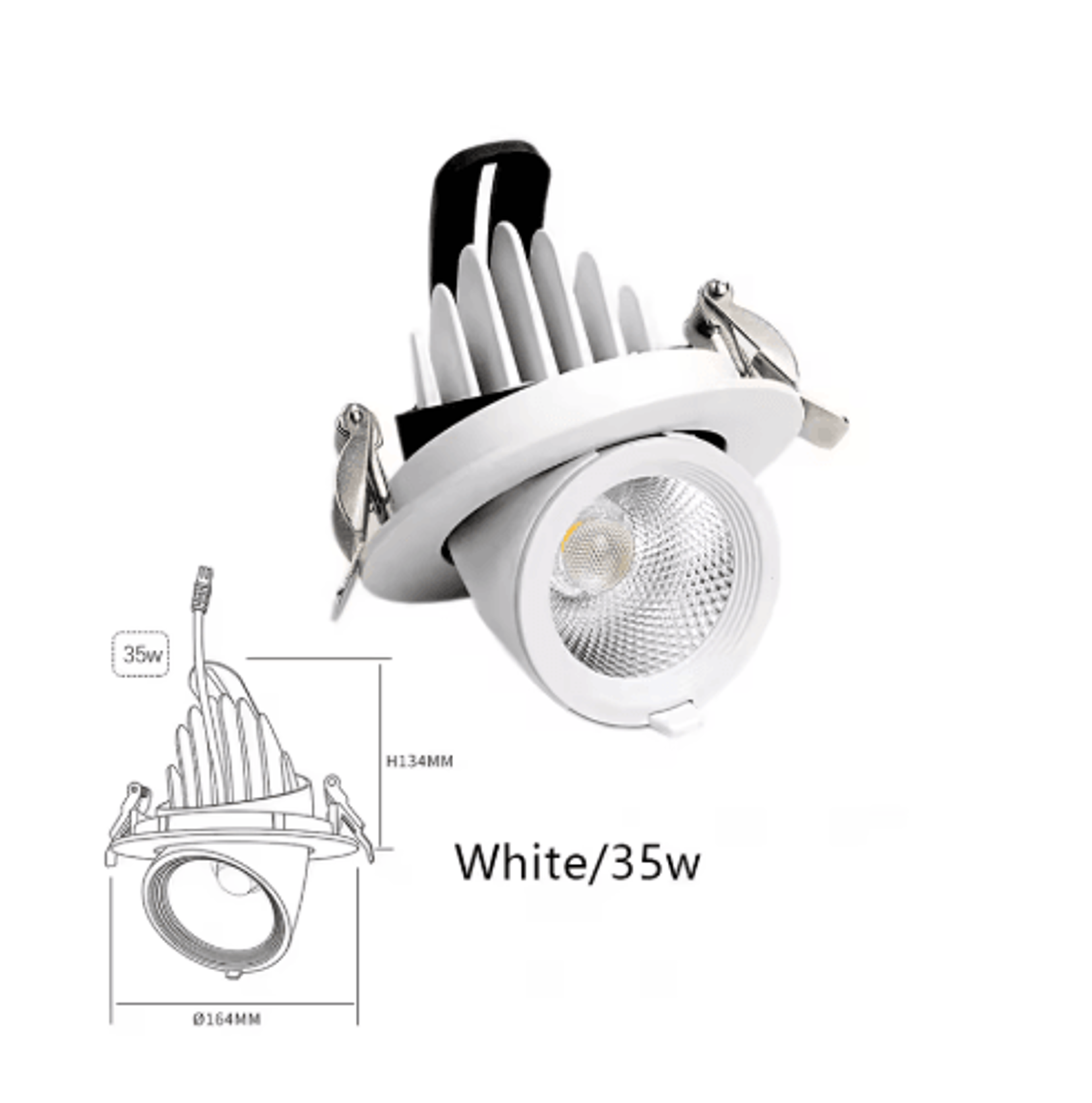 15W Adjustable COB LED Recessed Spotlight  Rotatable Ceiling Downlight For Home  Shop 6