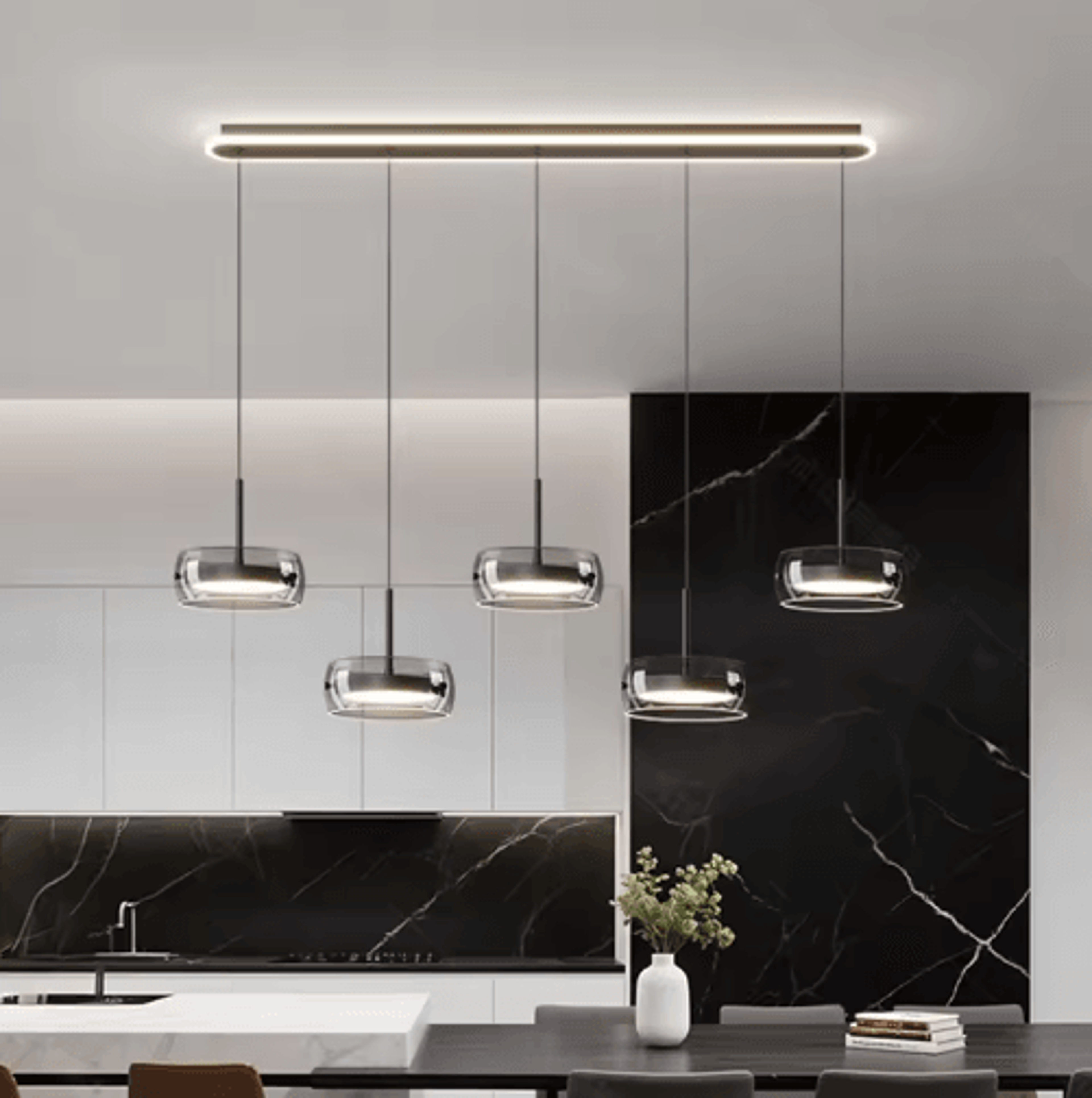 Modern LED Pendant Chandelier  Elegant Hanging Ceiling Light For Dining Room  Living Room 0