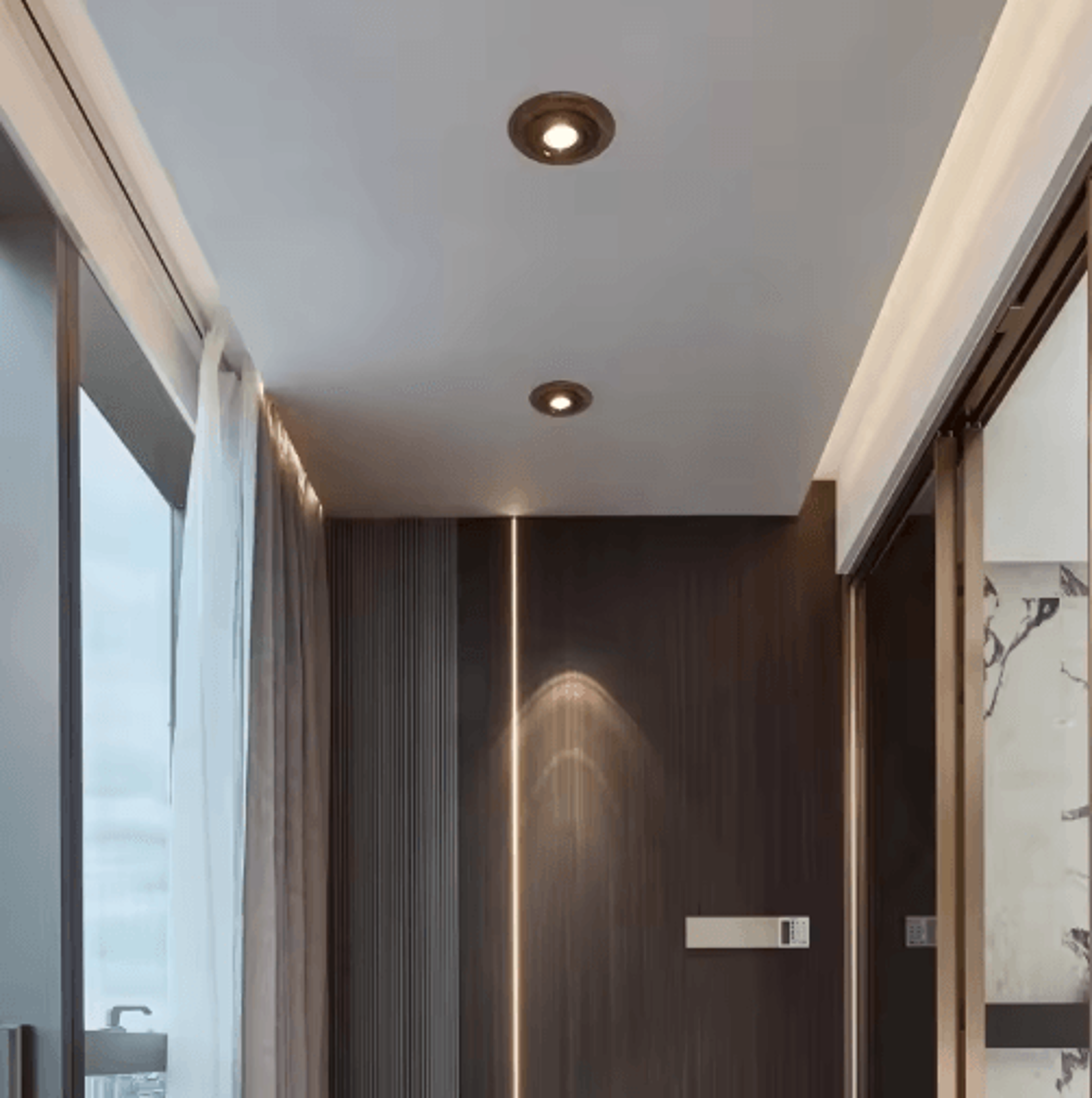 Walnut Wood Recessed Spotlight  Rotatable WabiSabi Wall Wash Ceiling Light 6