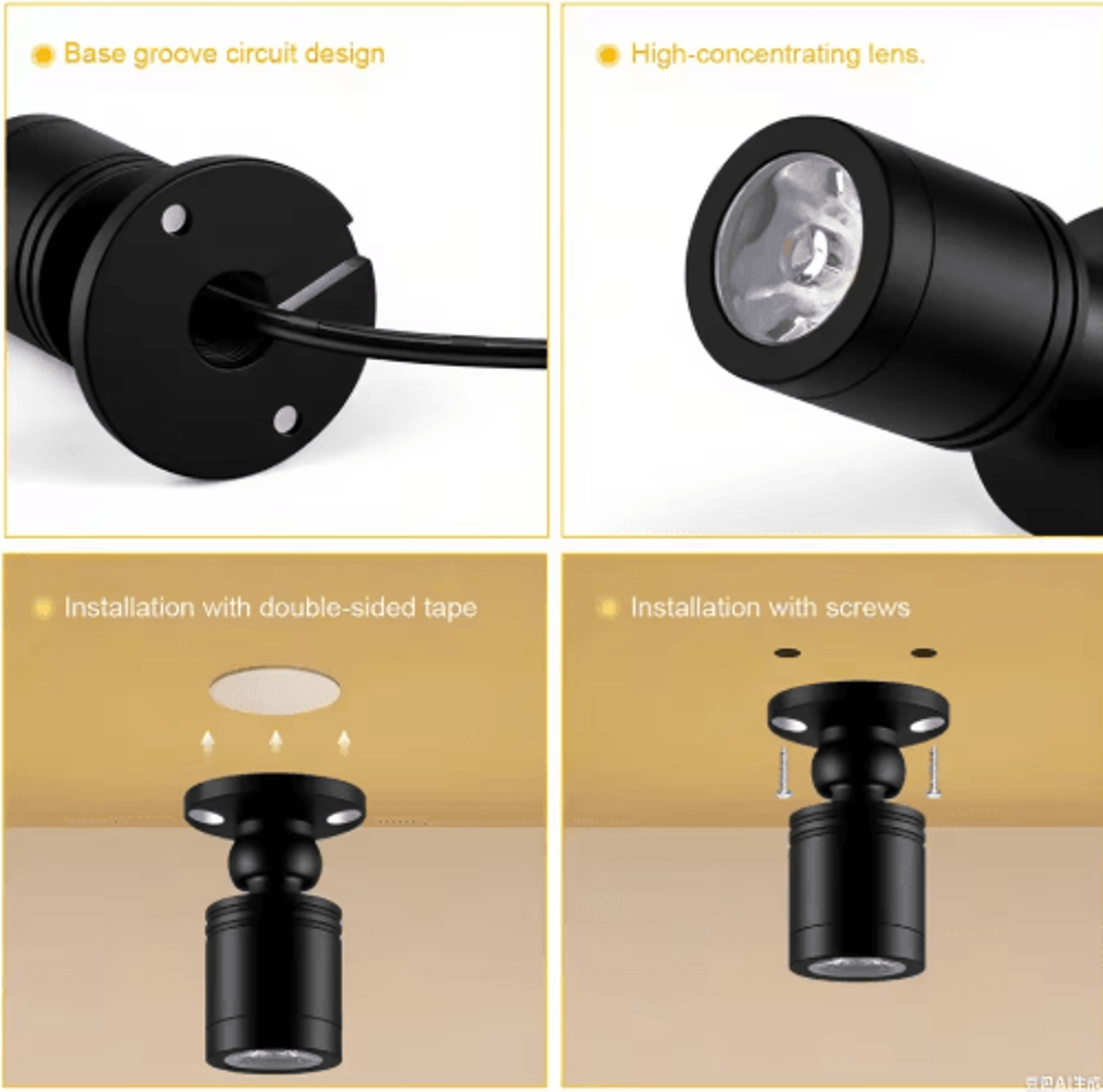3W Touch Dimmable LED Spotlight  12V Mini Cabinet  Display Accent Light 8