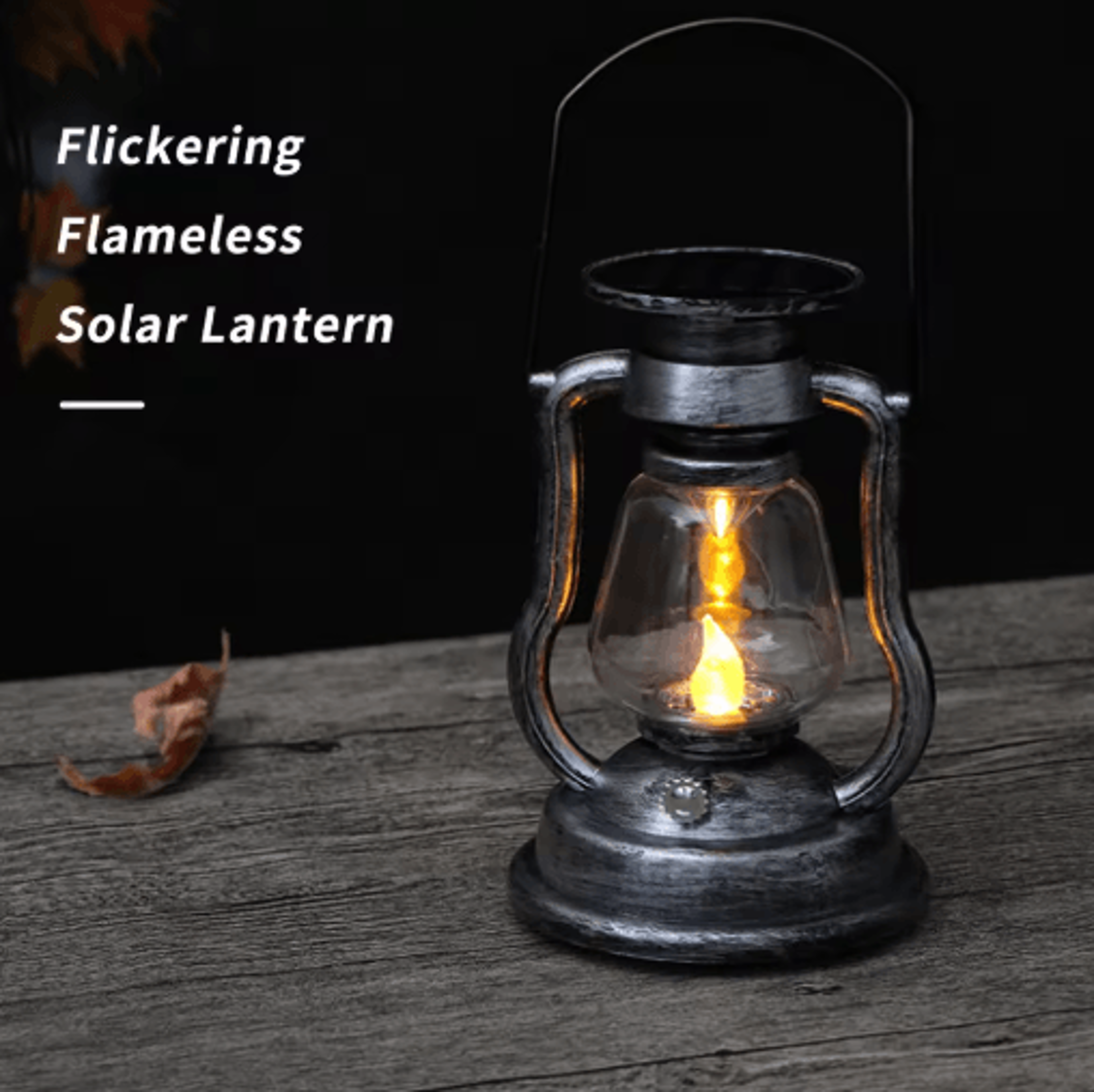 Solar Hanging Lantern  Flickering Flameless LED Candle Light For Patio  Garden 5