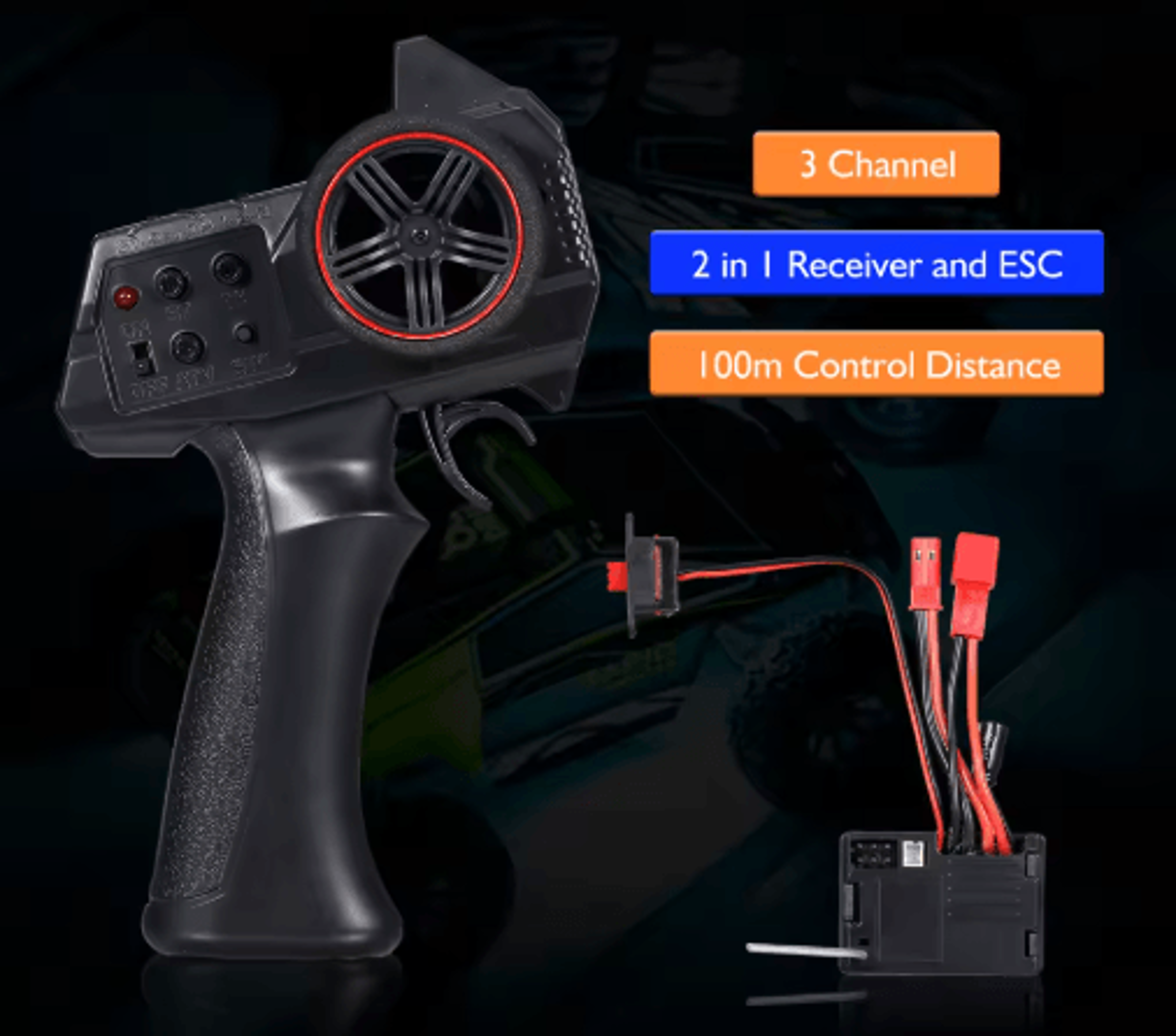 RC Transmitter  2in1 Receiver ESC Kit  Remote Controller For RC Cars  Boats 0