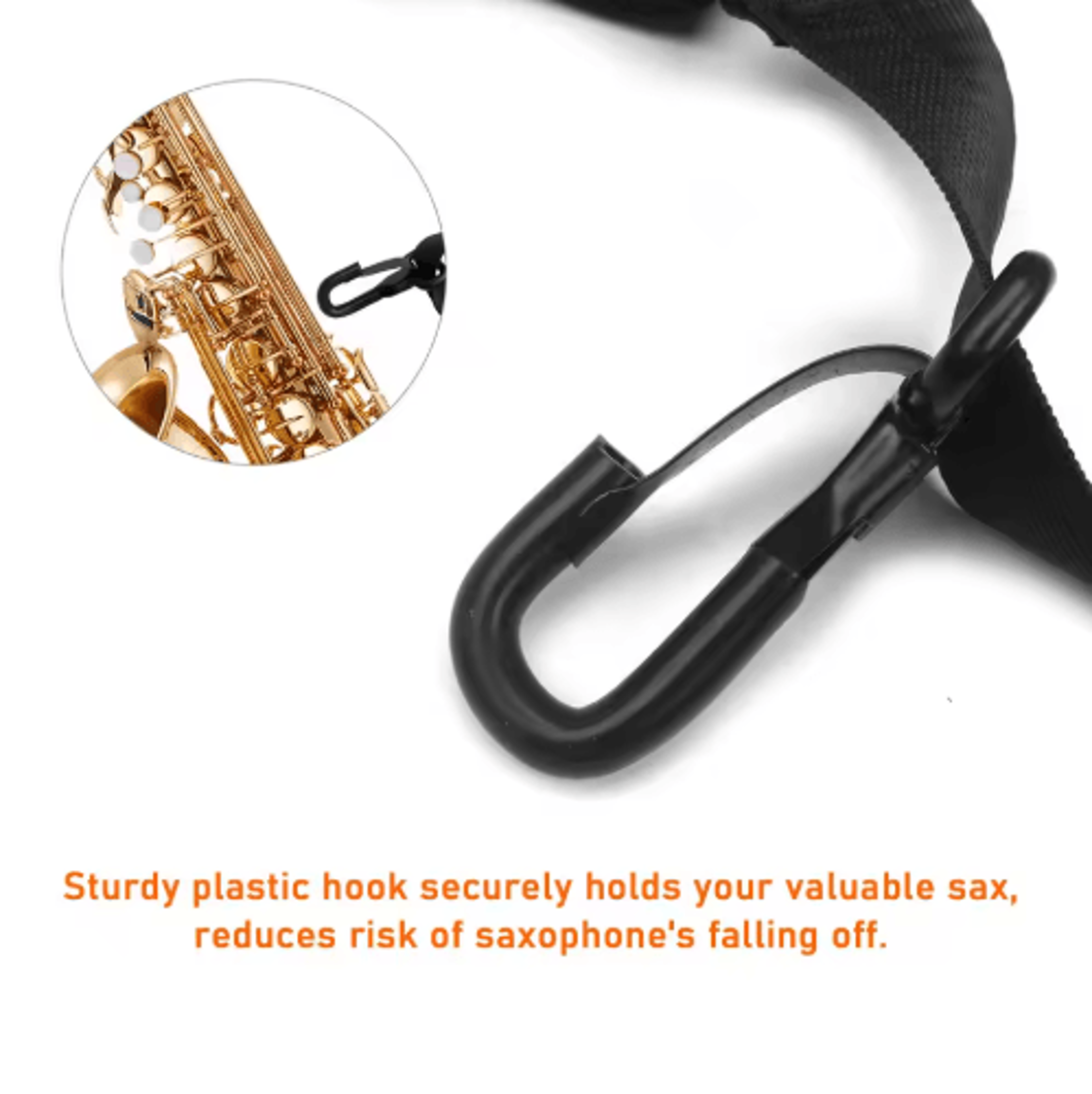 Adjustable Padded Saxophone Shoulder Strap  Leather Sax Support Strap 4
