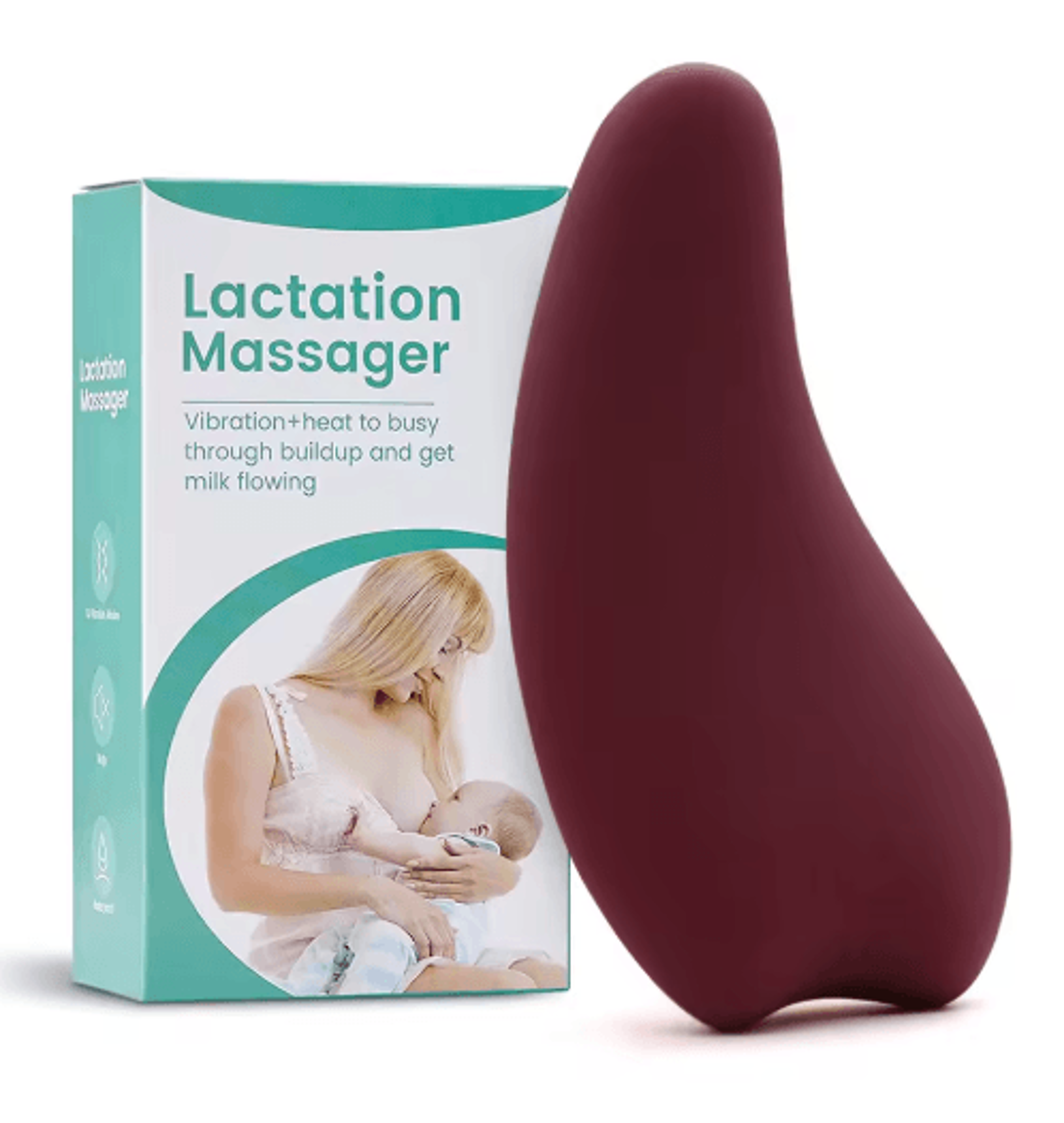 Heated Lactation Massager  Soft Silicone Breastfeeding Massager With Heat  Vibration 3