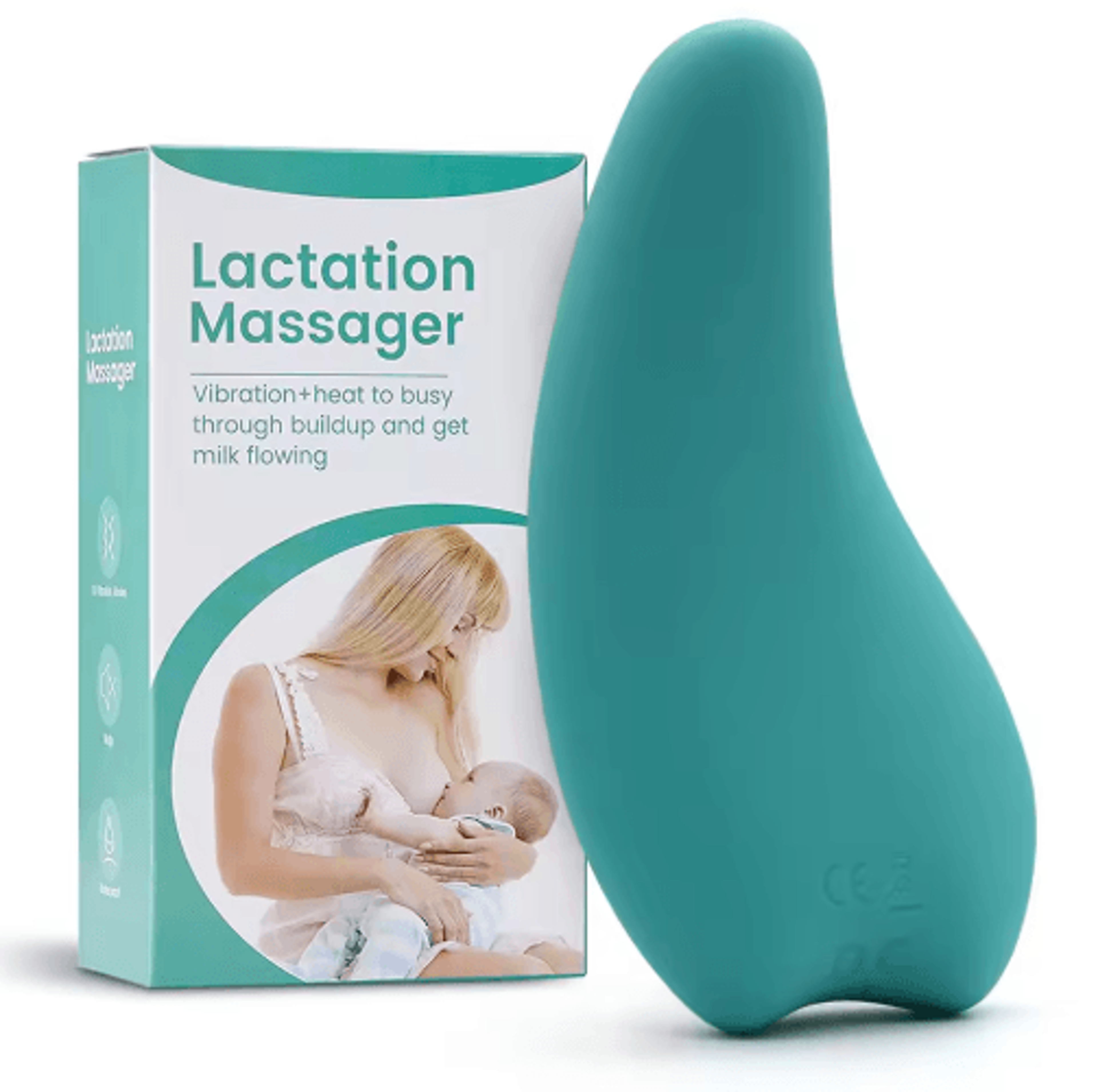 Heated Lactation Massager  Soft Silicone Breastfeeding Massager With Heat  Vibration 0