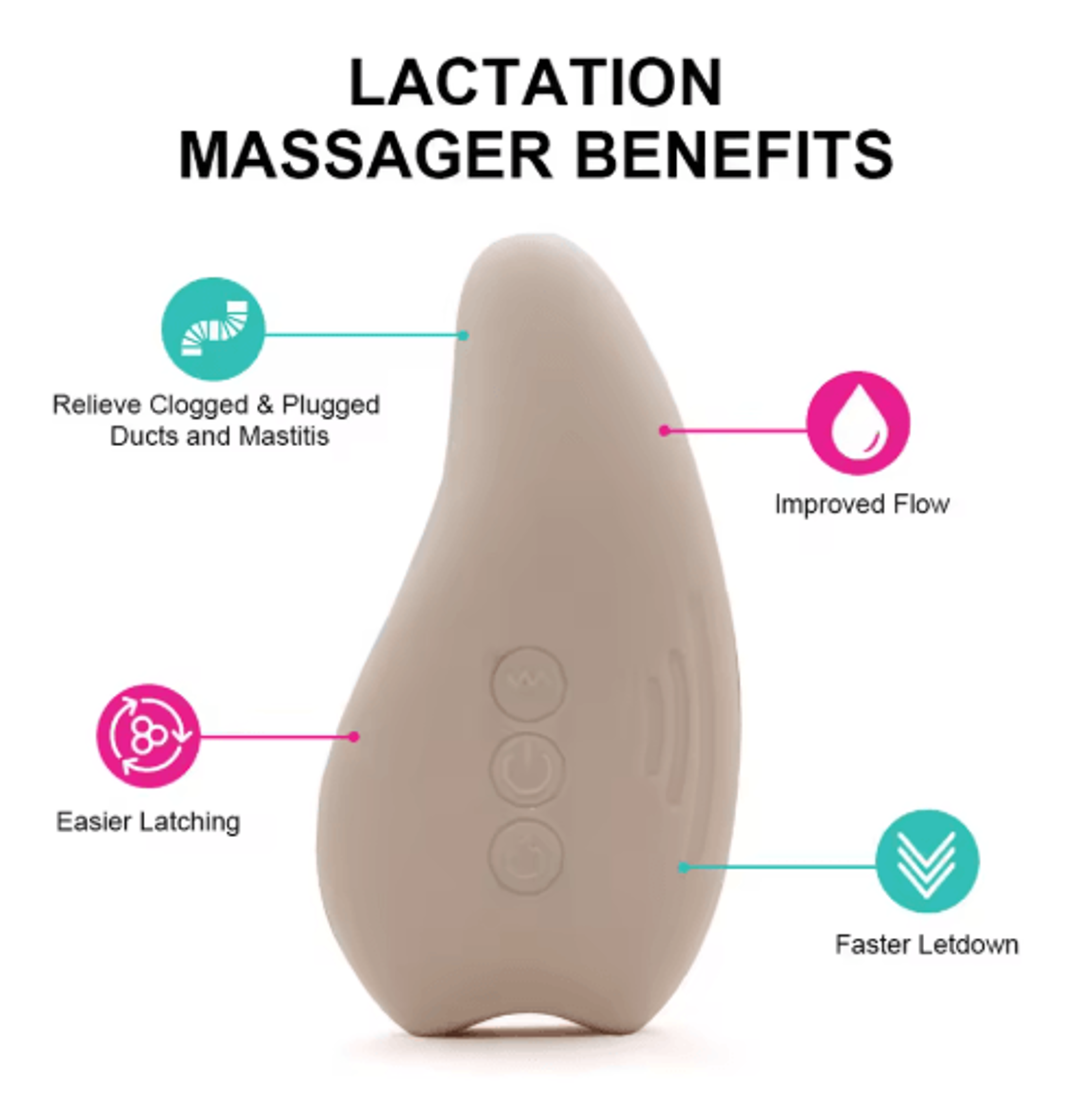 Heated Lactation Massager  Soft Silicone Breastfeeding Massager With Heat  Vibration 7