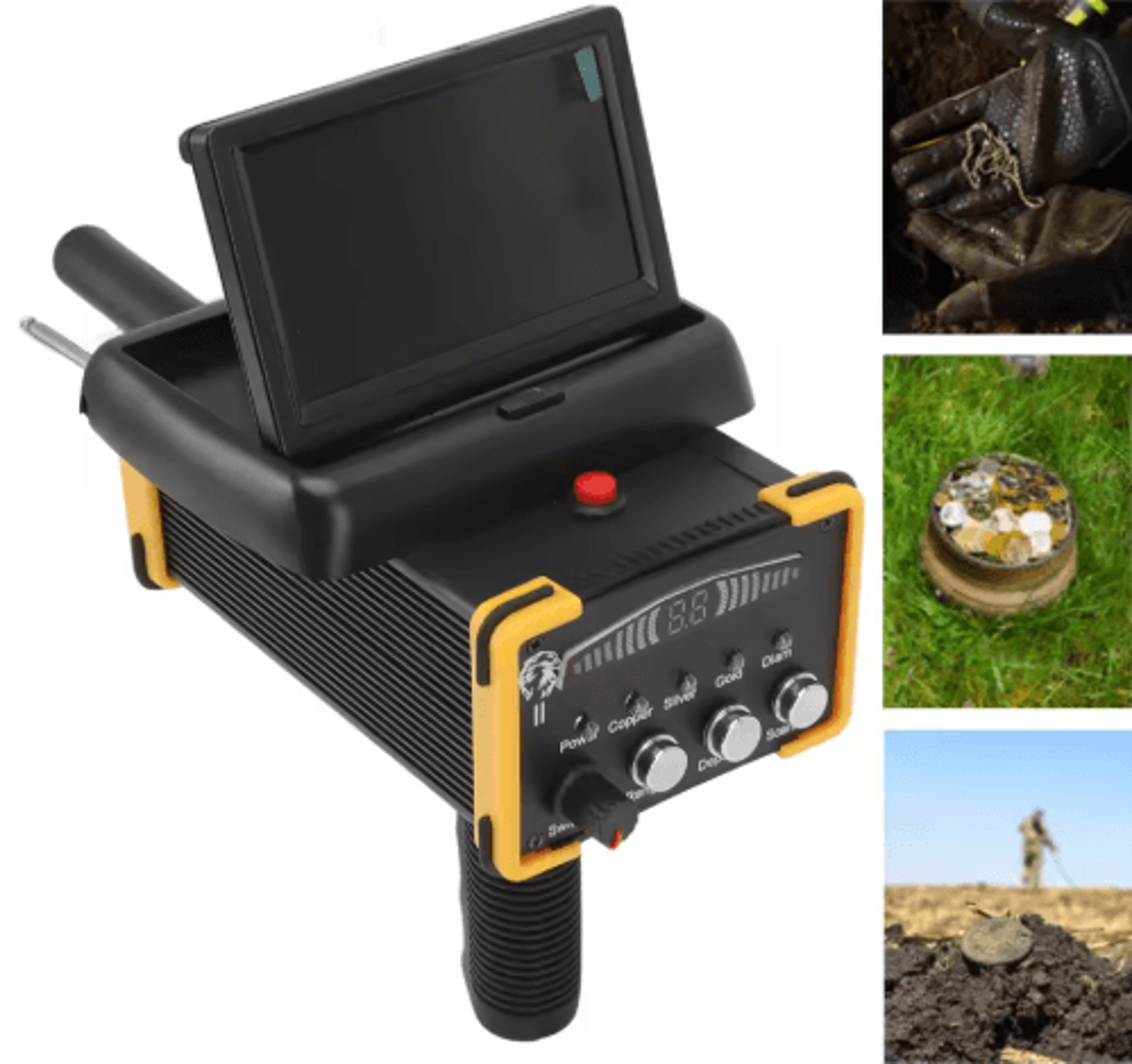 GR9000 Handheld Metal Detector  Foldable Gold Finder With Display Screen 5