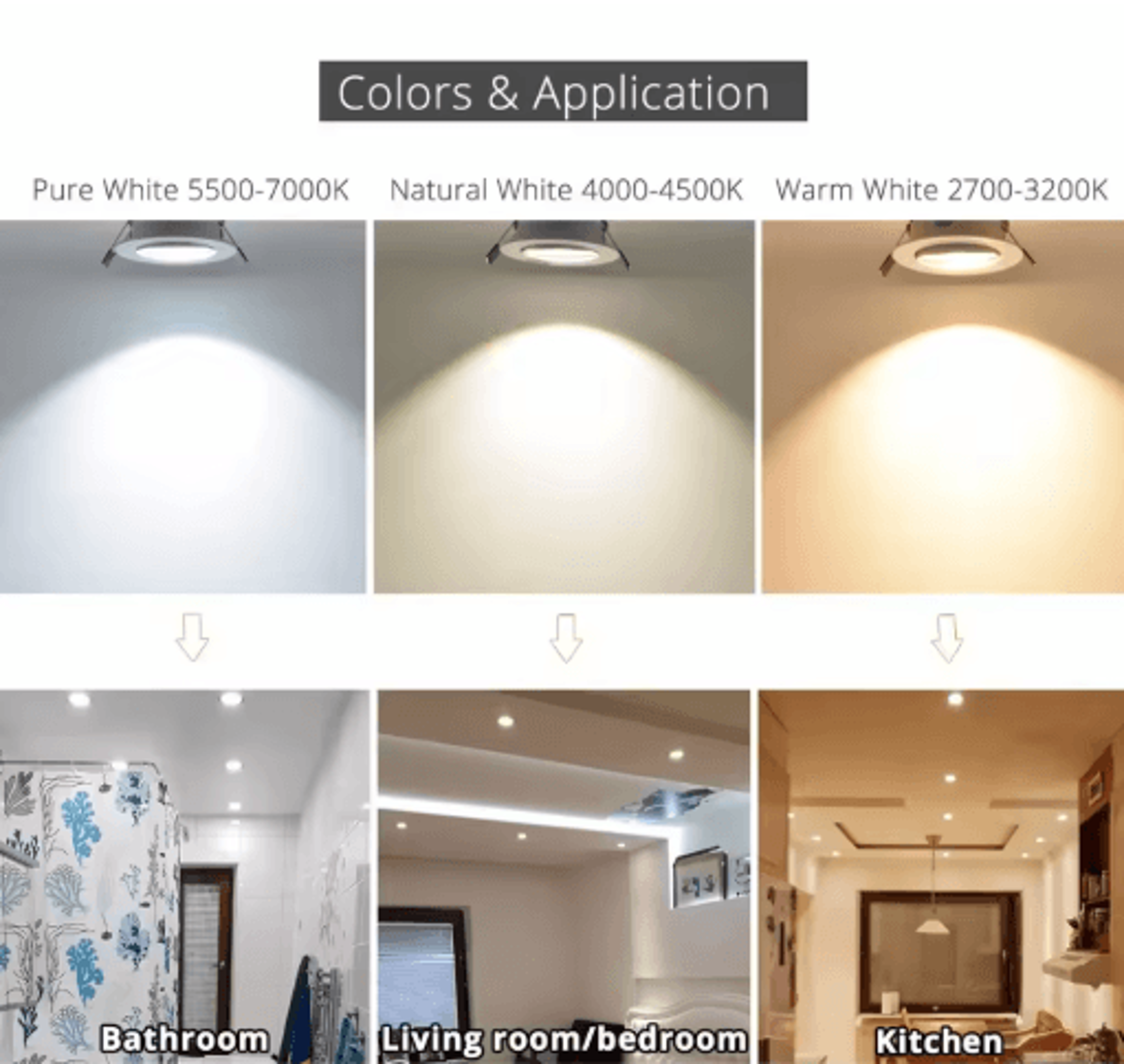 Dimmable COB LED Downlight  Recessed Spotlight 3W 5W 7W 12W 3