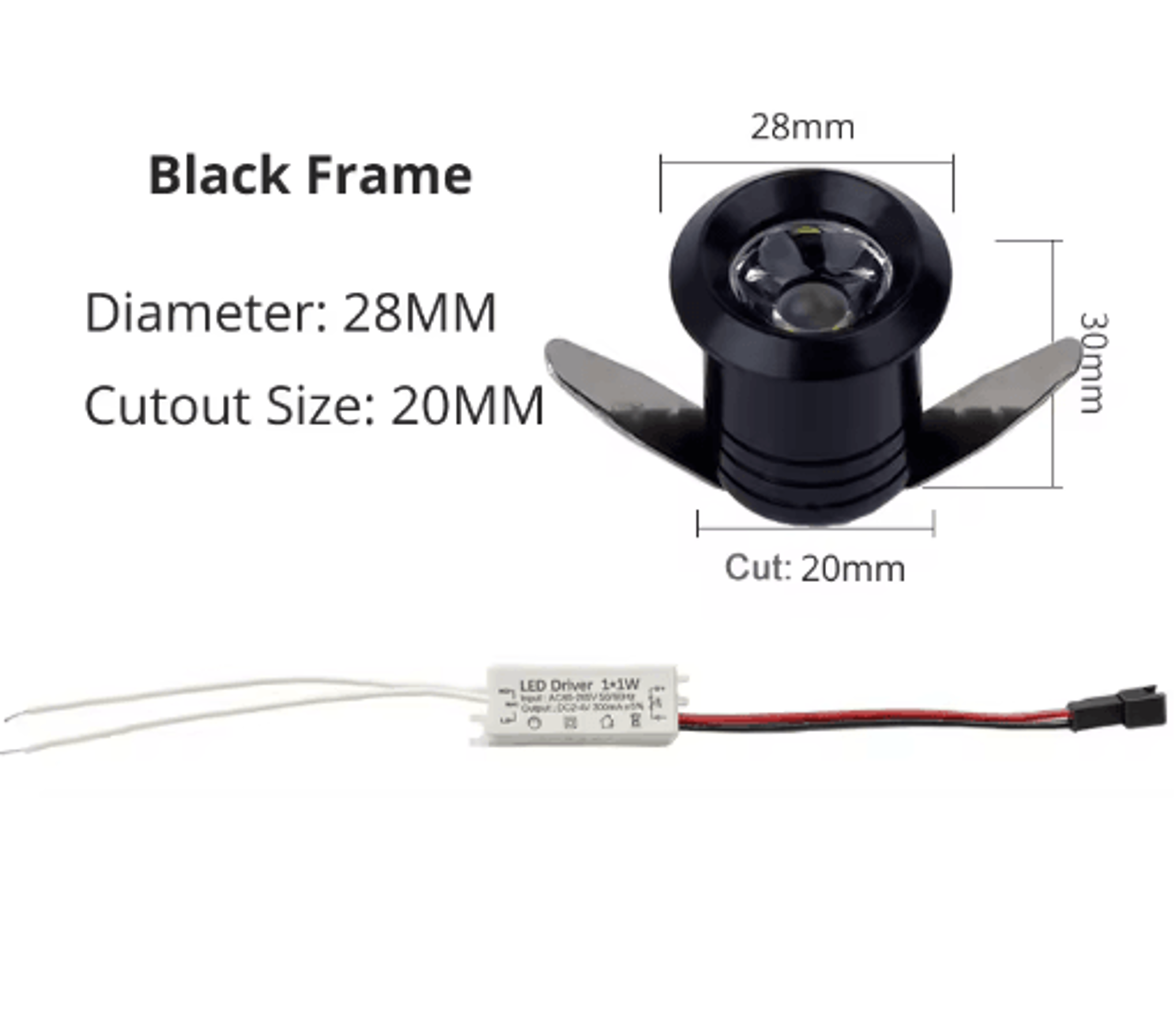 1W Mini LED Recessed Spotlight  20mm Cabinet And Display Light 3