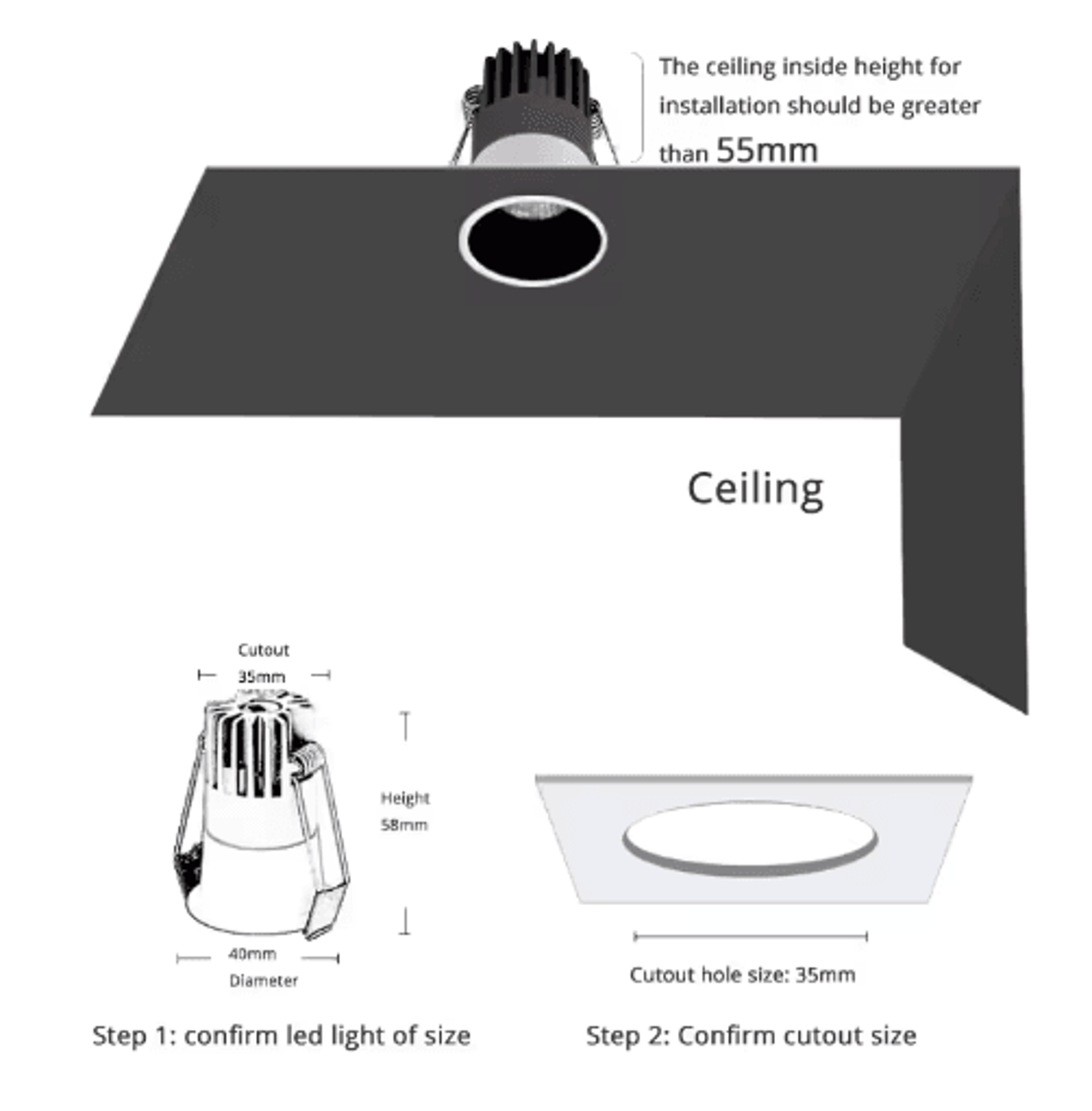 10Pack Mini AntiGlare COB LED Downlights  3W 5W Dimmable Recessed Spotlights 5