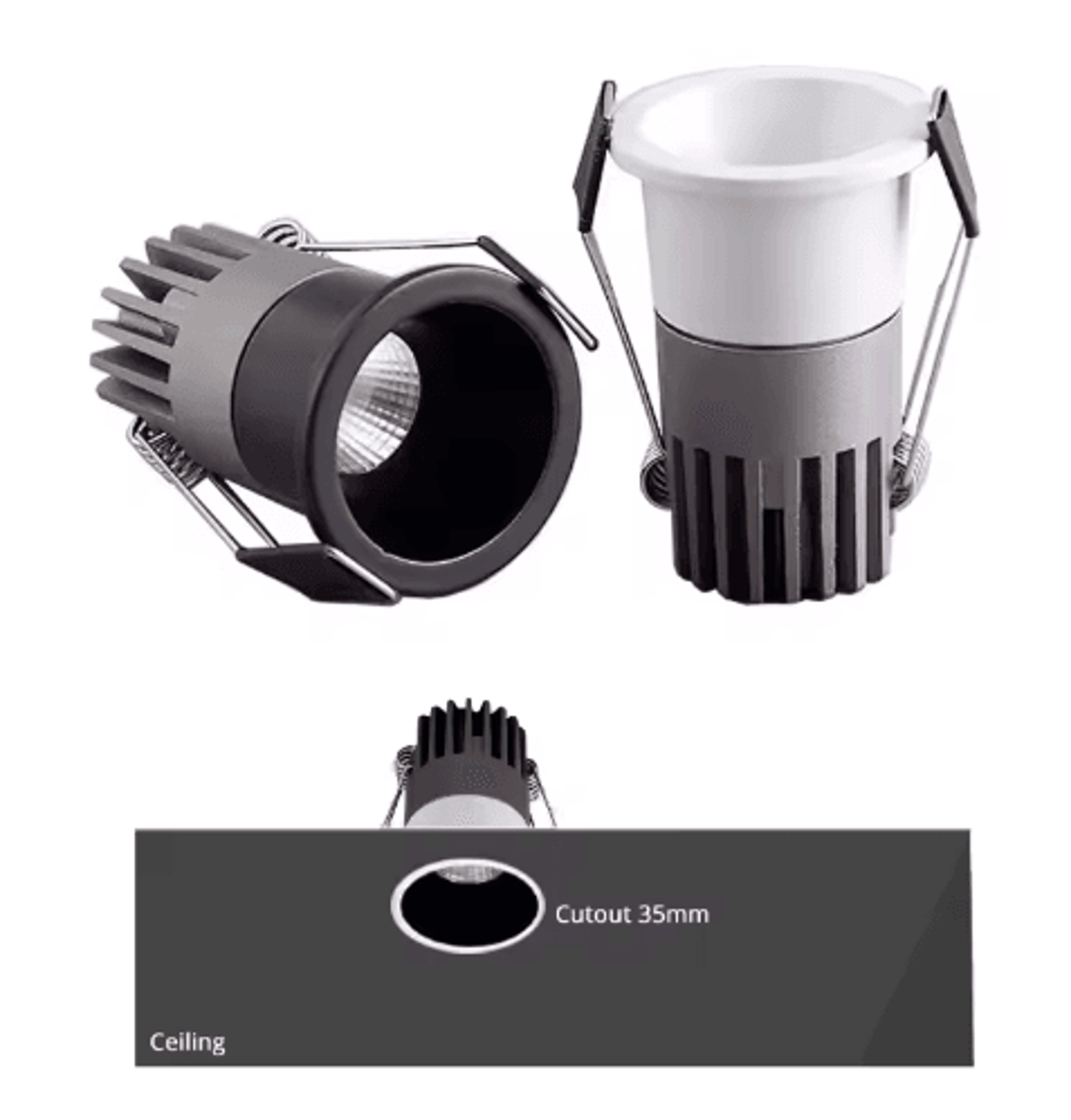10Pack Mini AntiGlare COB LED Downlights  3W 5W Dimmable Recessed Spotlights 0