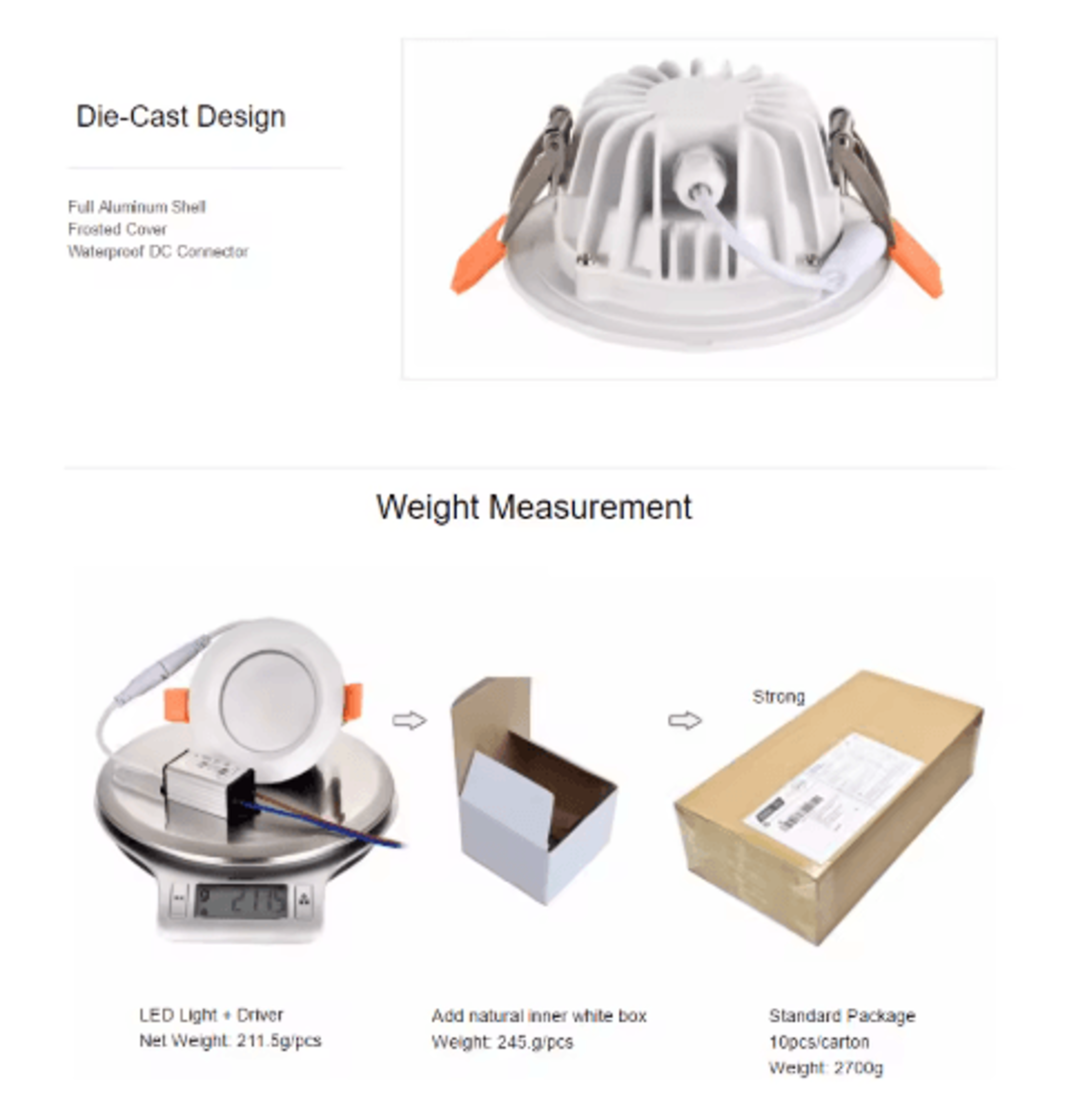IP65 Waterproof LED Downlight  7W 9W 12W 15W Recessed Bathroom Spotlight 3