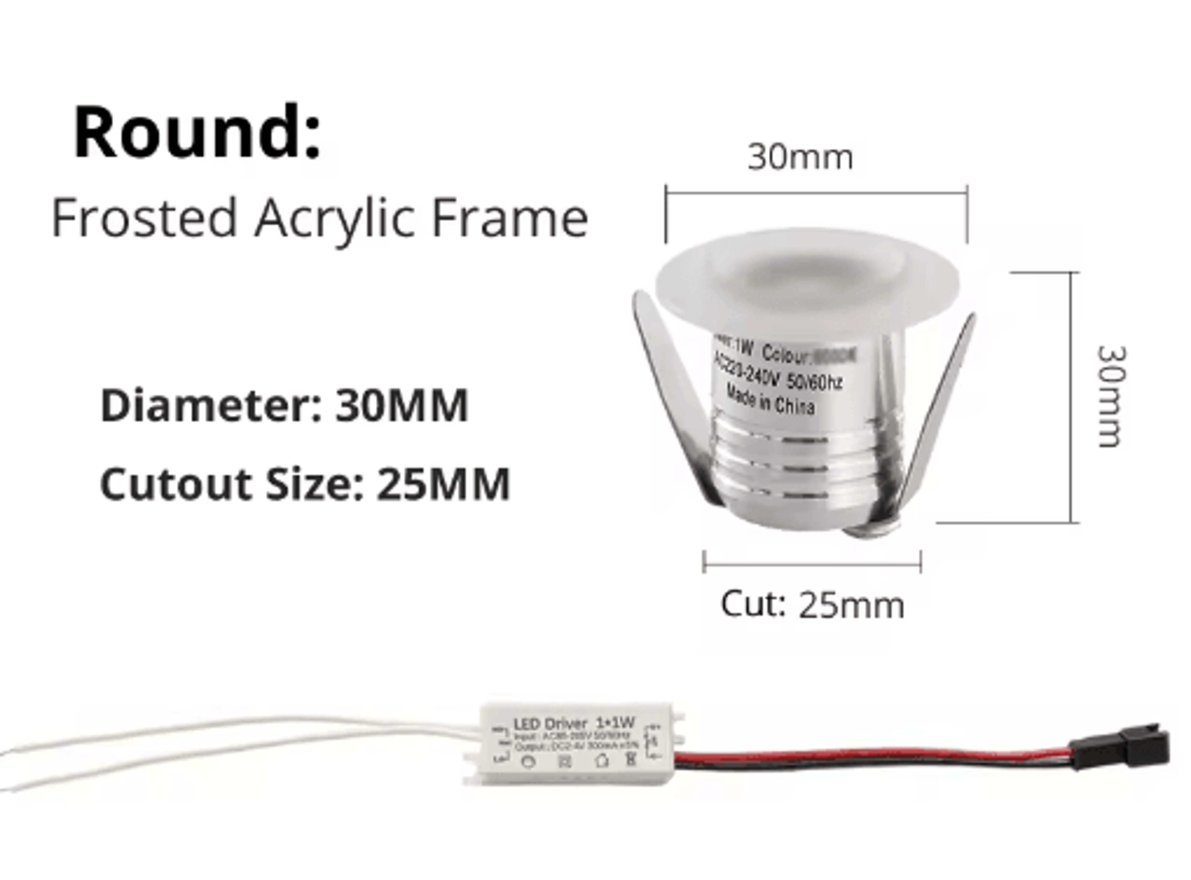 1W Mini Acrylic LED Spotlight  Recessed Starry Sky Ceiling Light 2