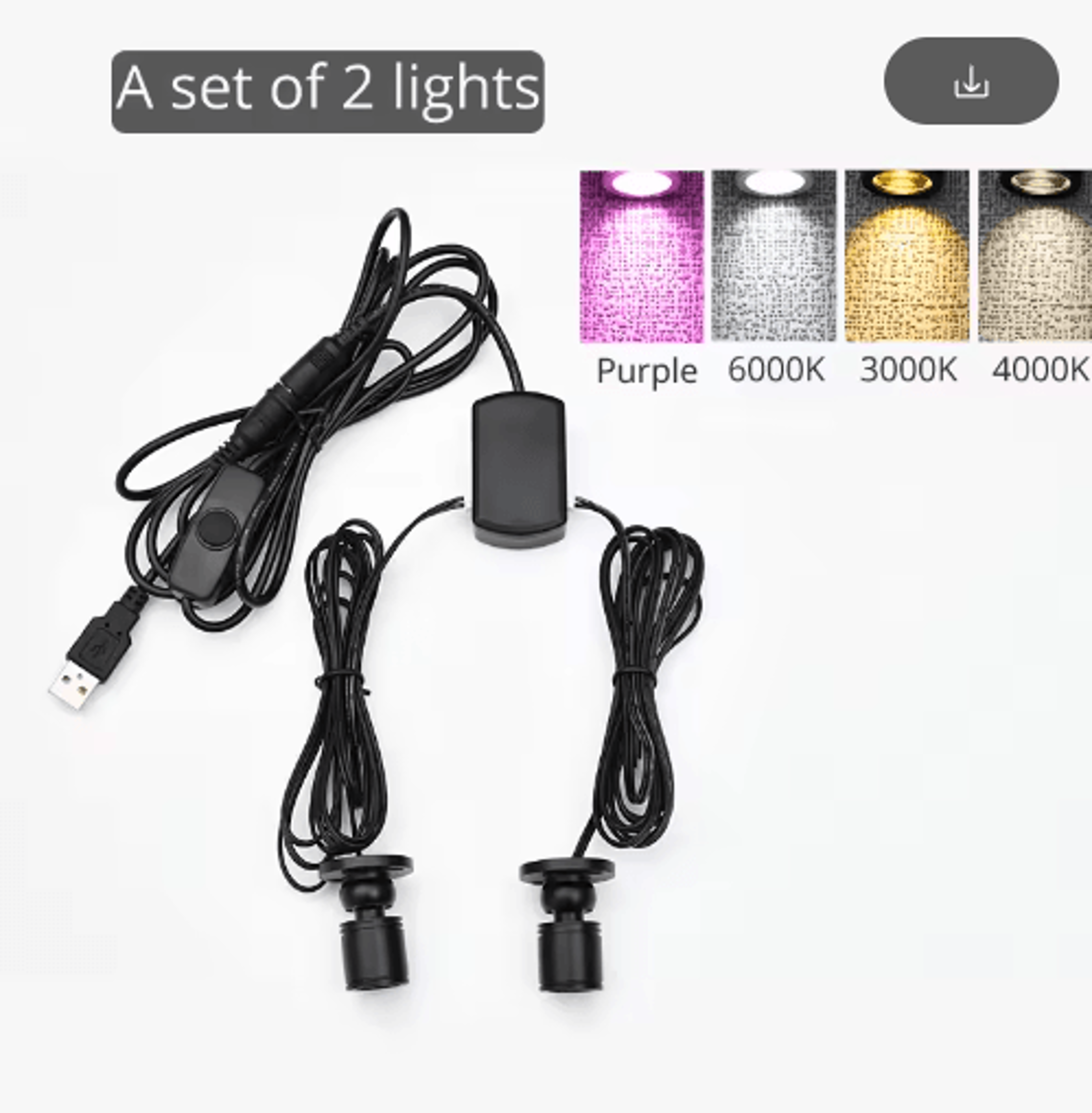 10Pack 5V USB Mini LED Spotlights  1W Adjustable UnderCabinet Display Lights 11