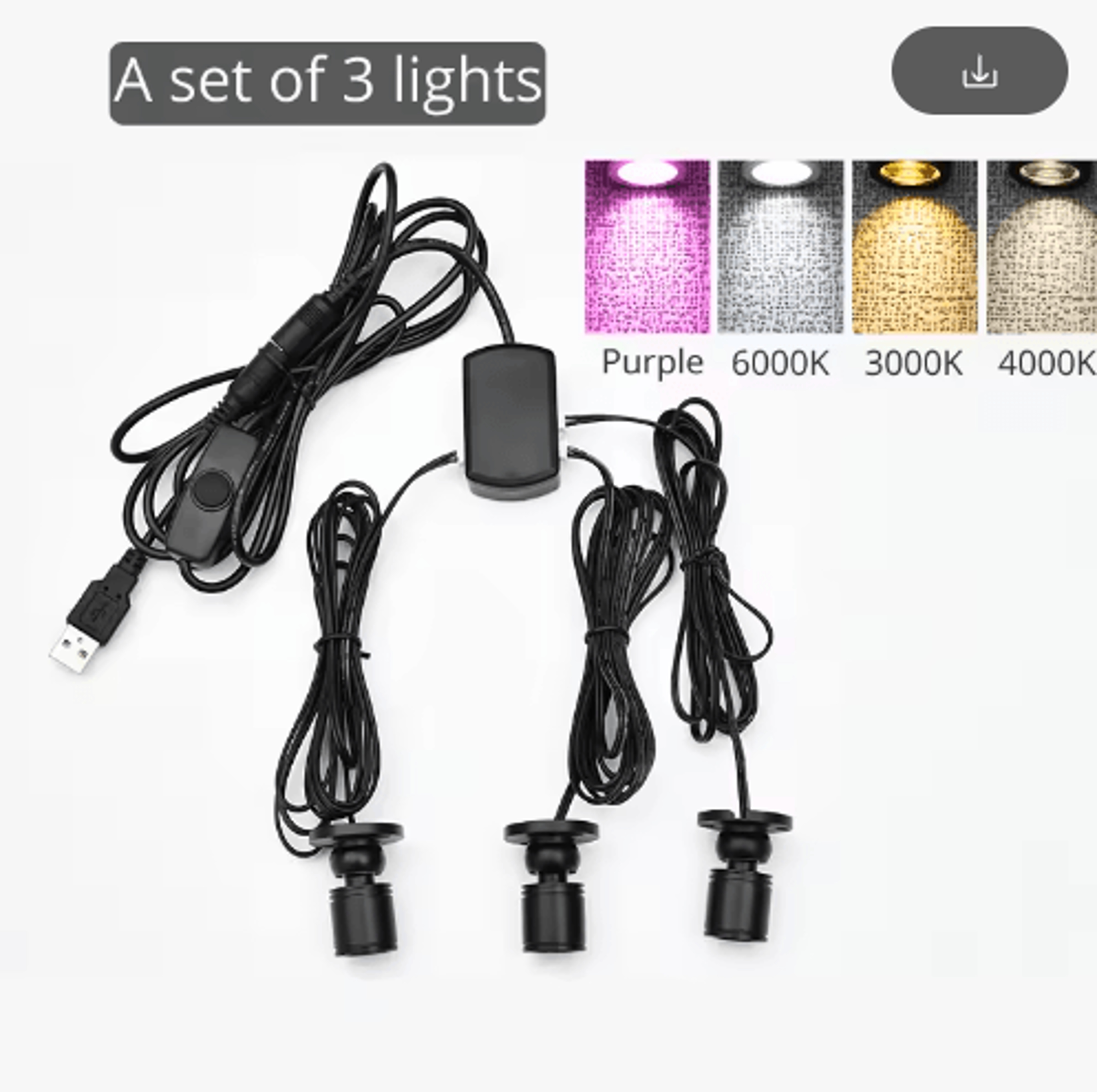 10Pack 5V USB Mini LED Spotlights  1W Adjustable UnderCabinet Display Lights 10