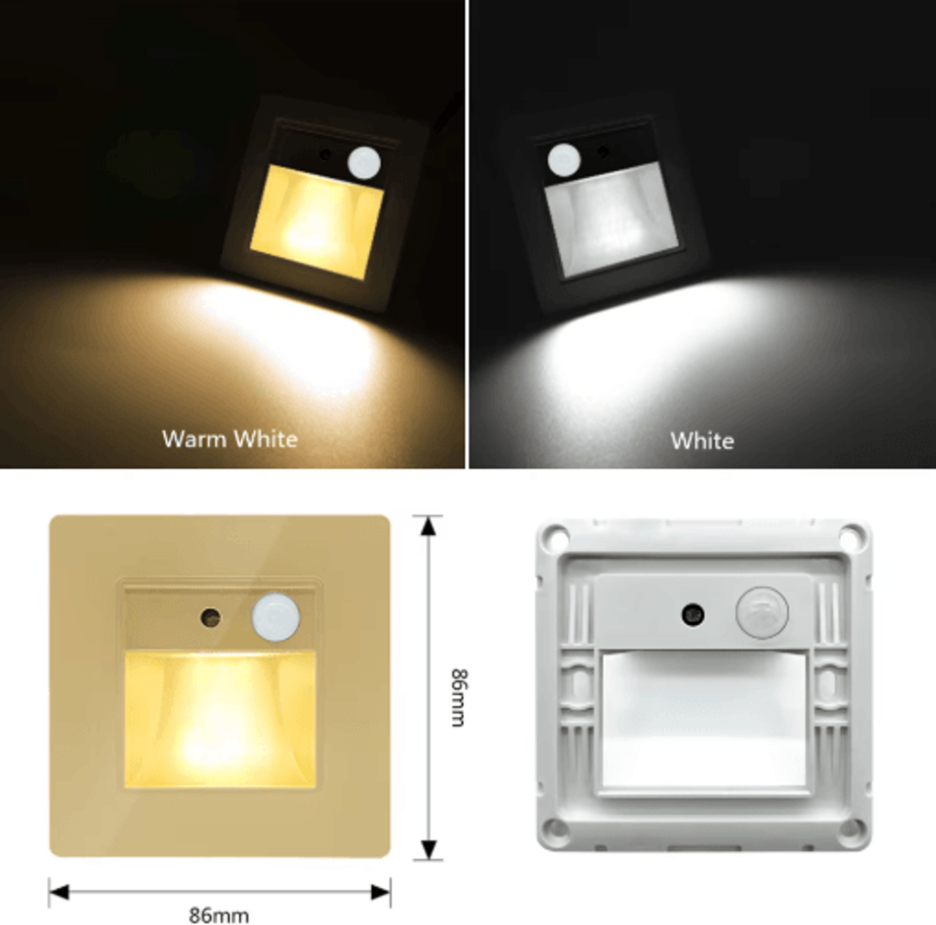 LED Motion Sensor Night Light  2W3W Recessed Stair Step Wall Lamp 10