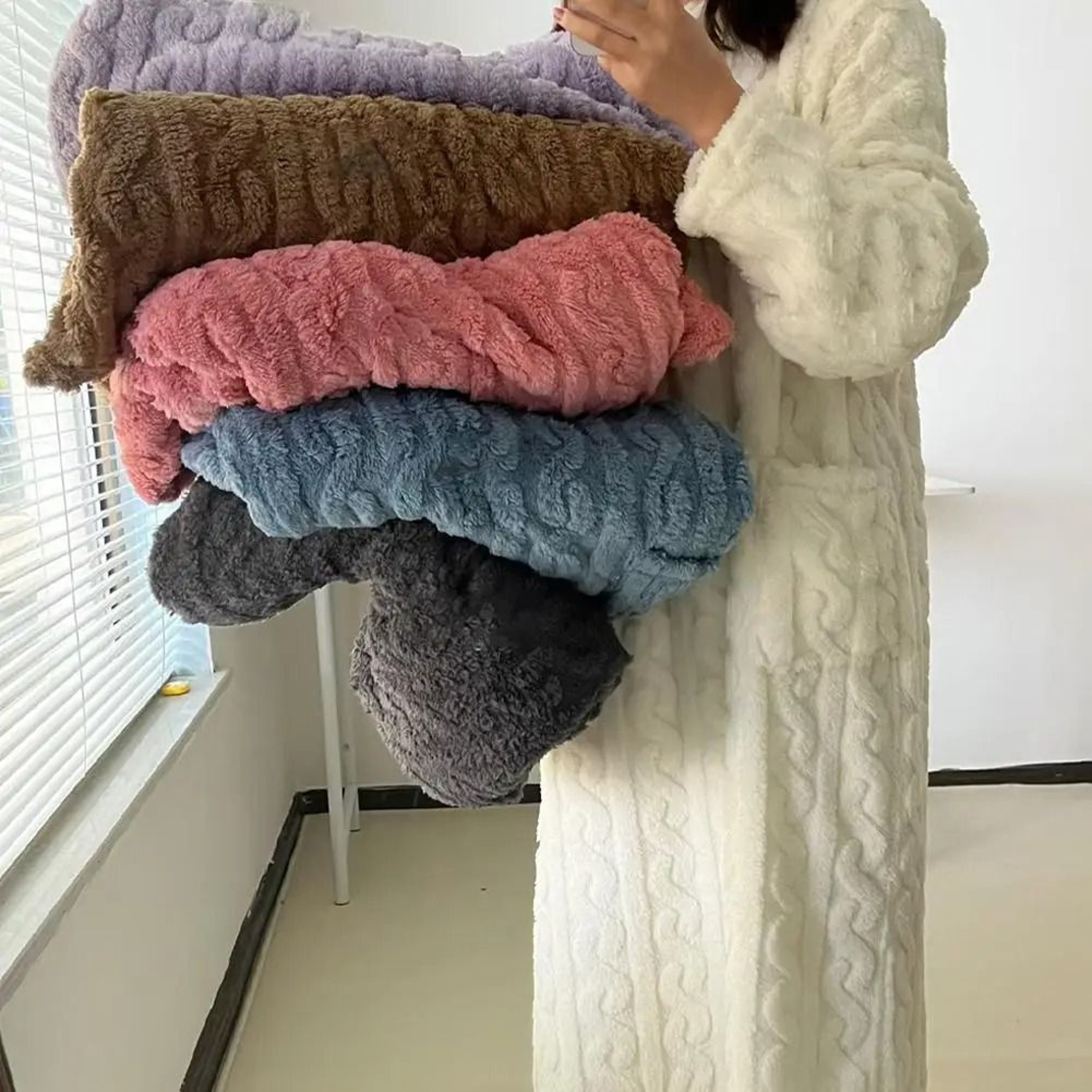Women Winter Flannel Nightgown Long Sleeve Warm Sleepwear Dress 11
