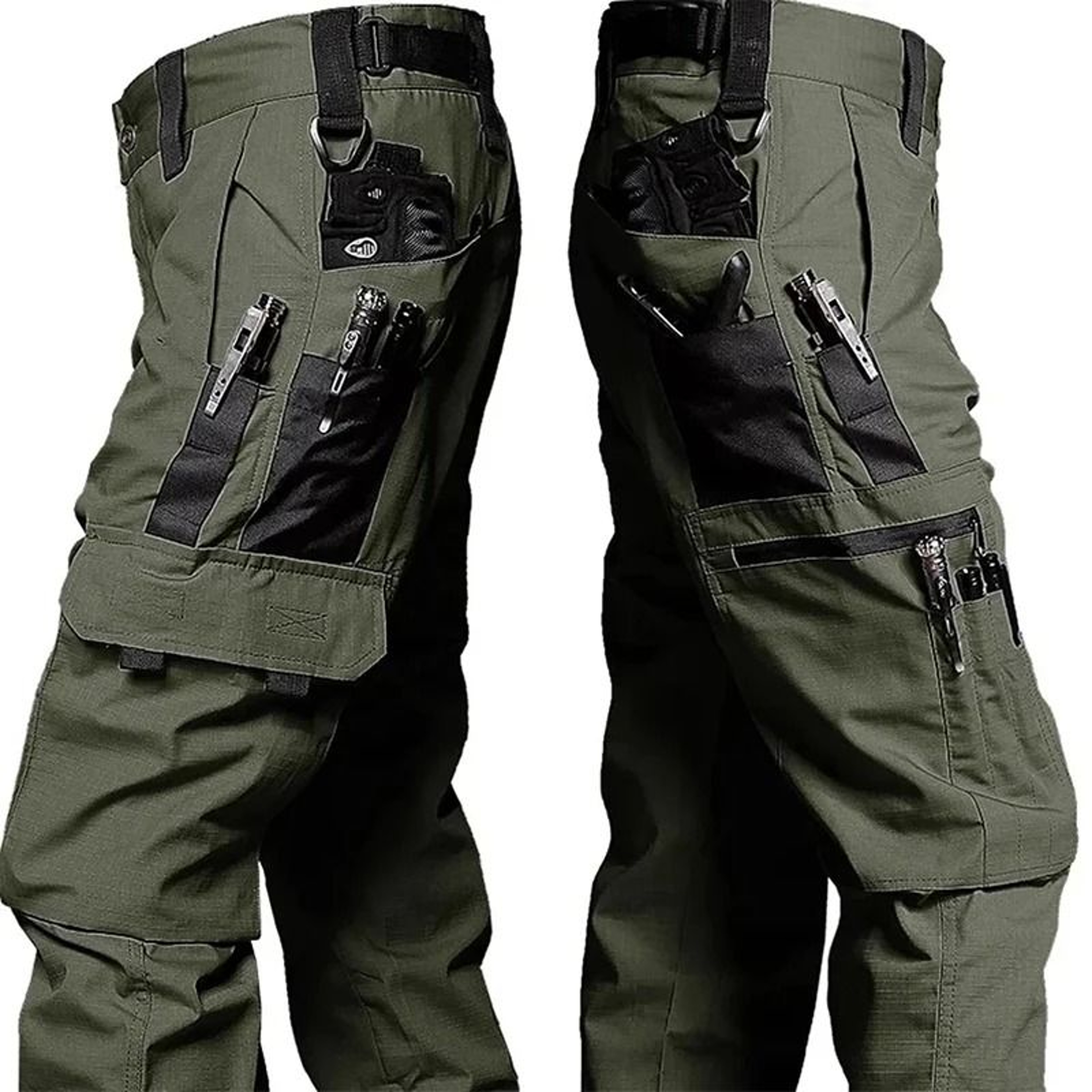 Men Tactical Cargo Work Pants Waterproof Outdoor Hiking Trousers 10