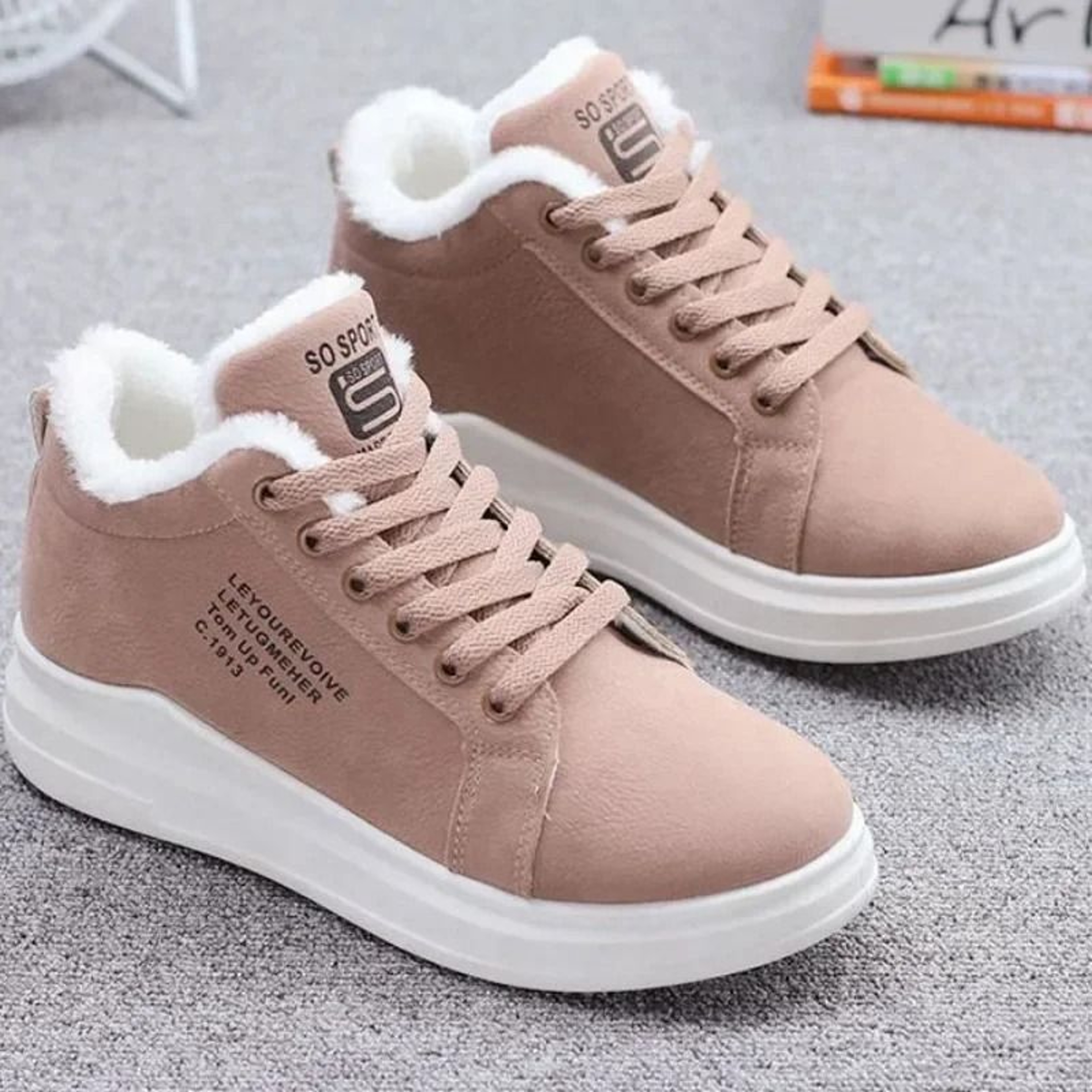 Women Winter Snow Boots Fur Lined Platform Lace Up Shoes 1