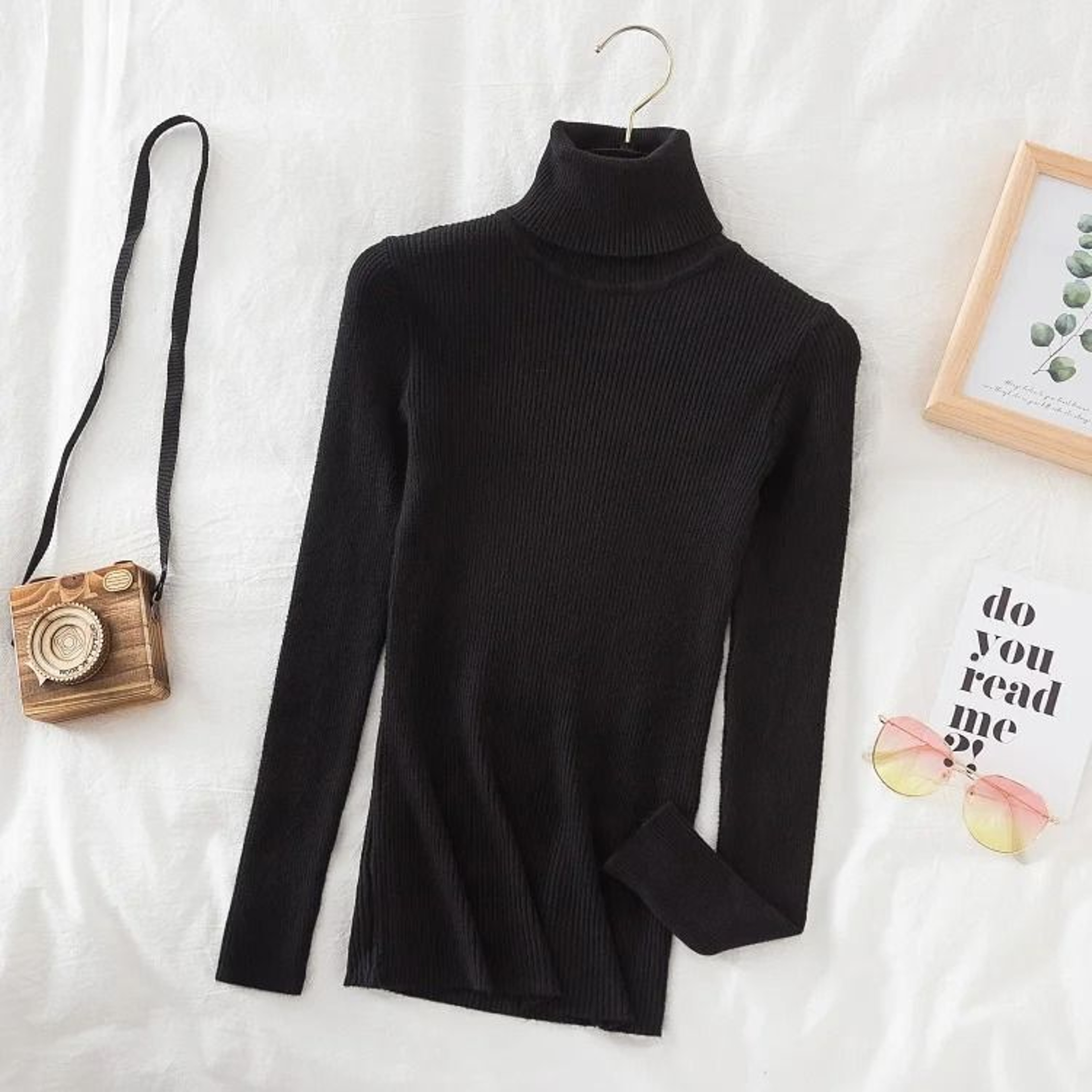 Soft CashmereBlend Turtleneck Sweater For Women  Classic Winter Pullover 1