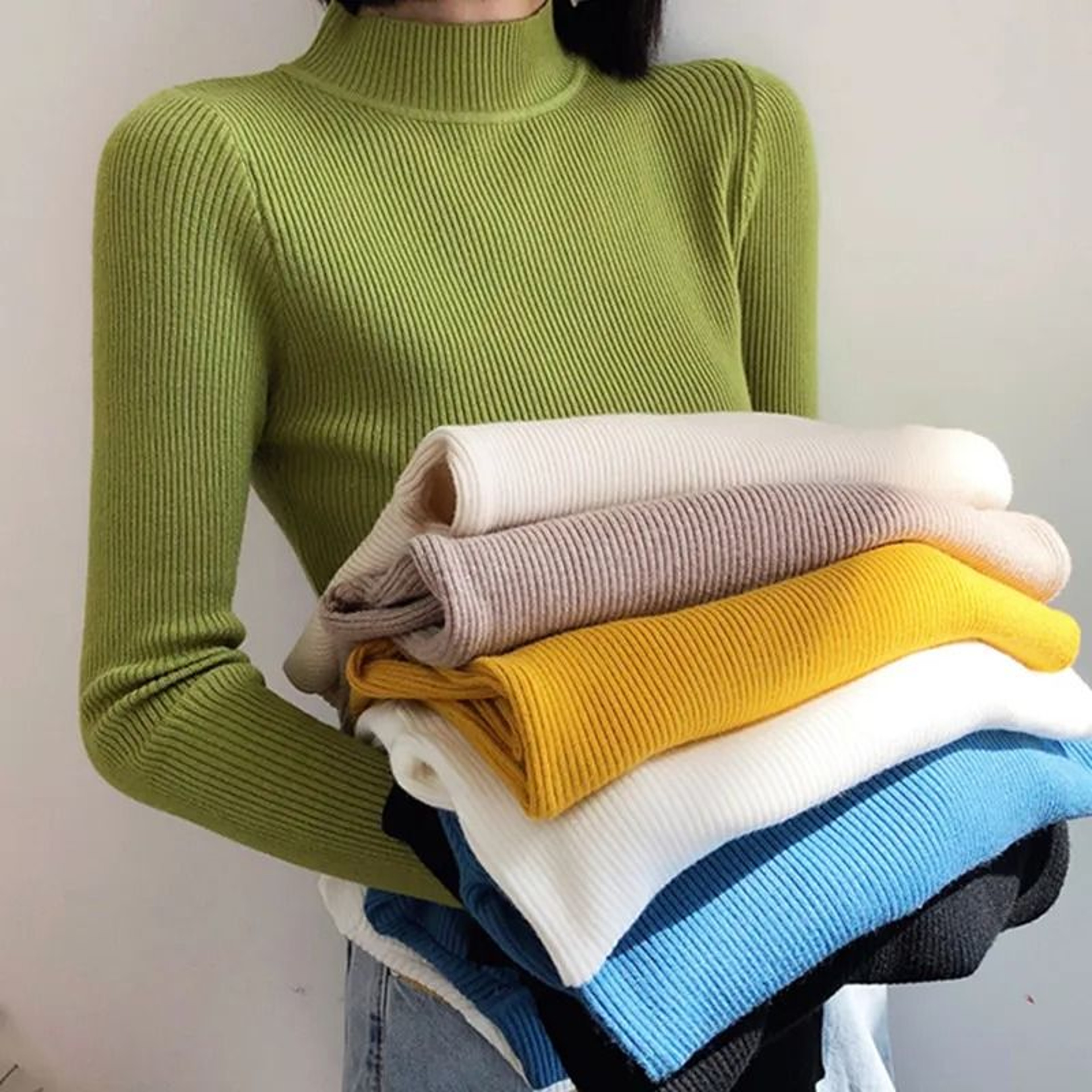 Soft CashmereBlend Turtleneck Sweater For Women  Classic Winter Pullover 22