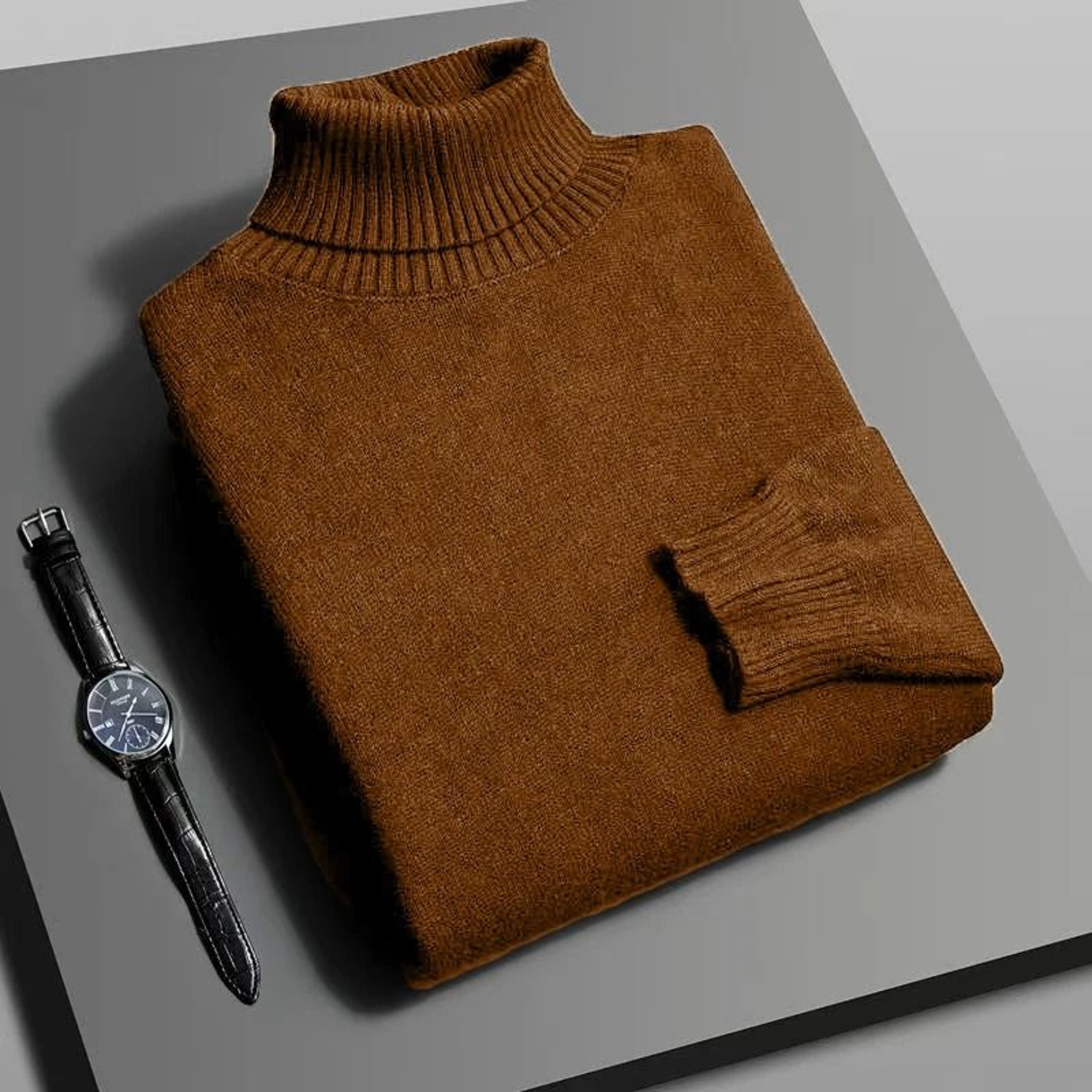 Mens Slim Fit Knitted Turtleneck Sweater For Autumn And Winter 1