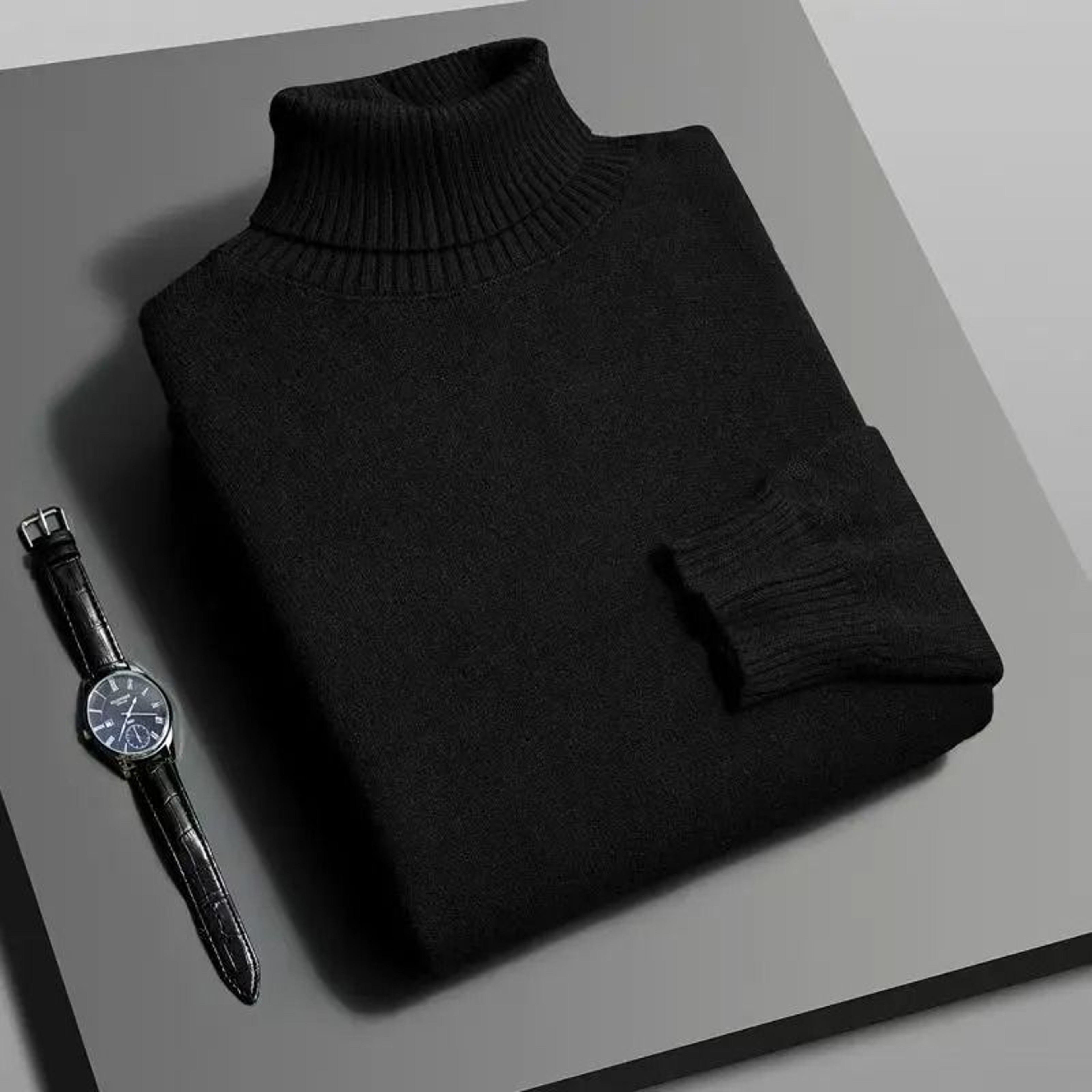 Mens Slim Fit Knitted Turtleneck Sweater For Autumn And Winter 3