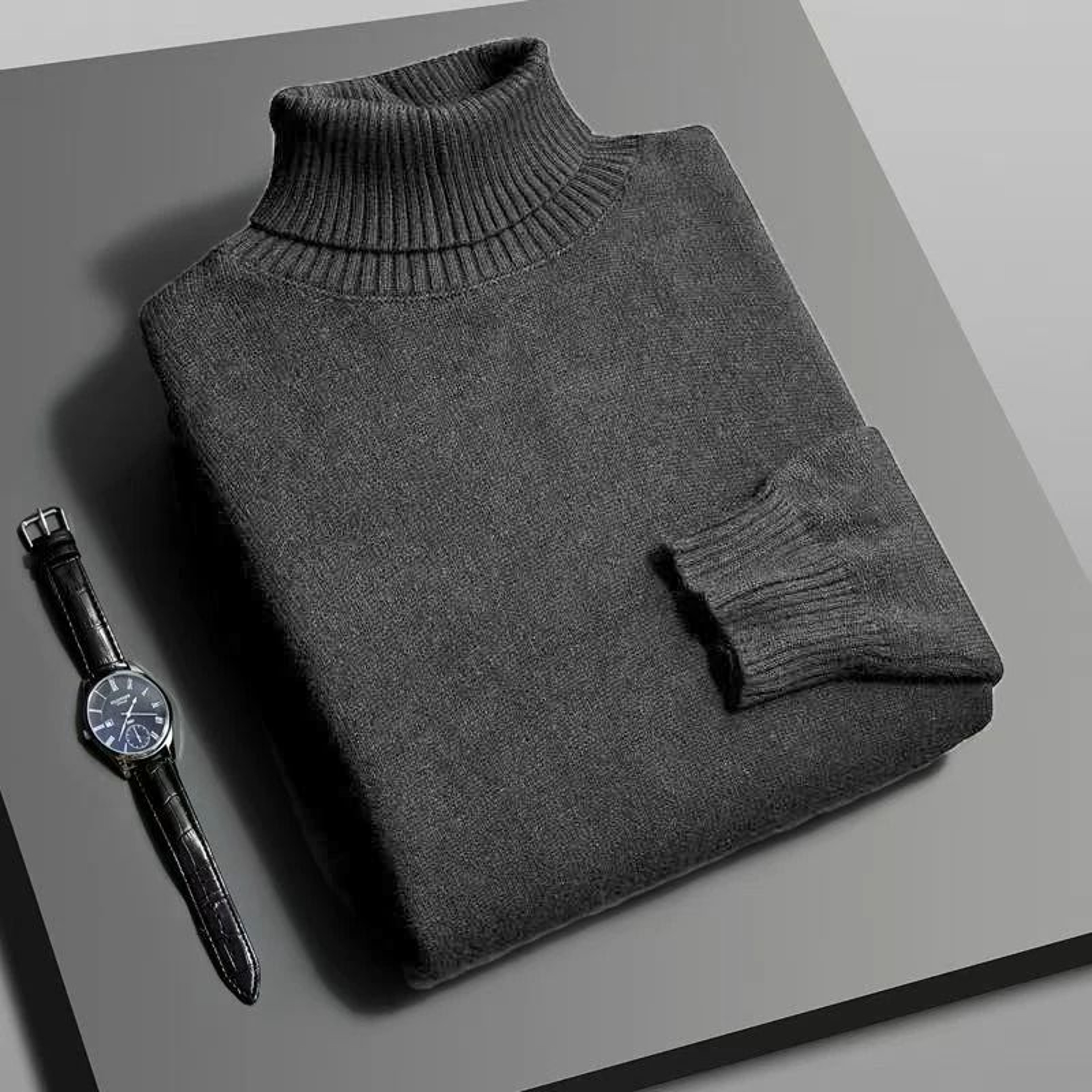 Mens Slim Fit Knitted Turtleneck Sweater For Autumn And Winter 8