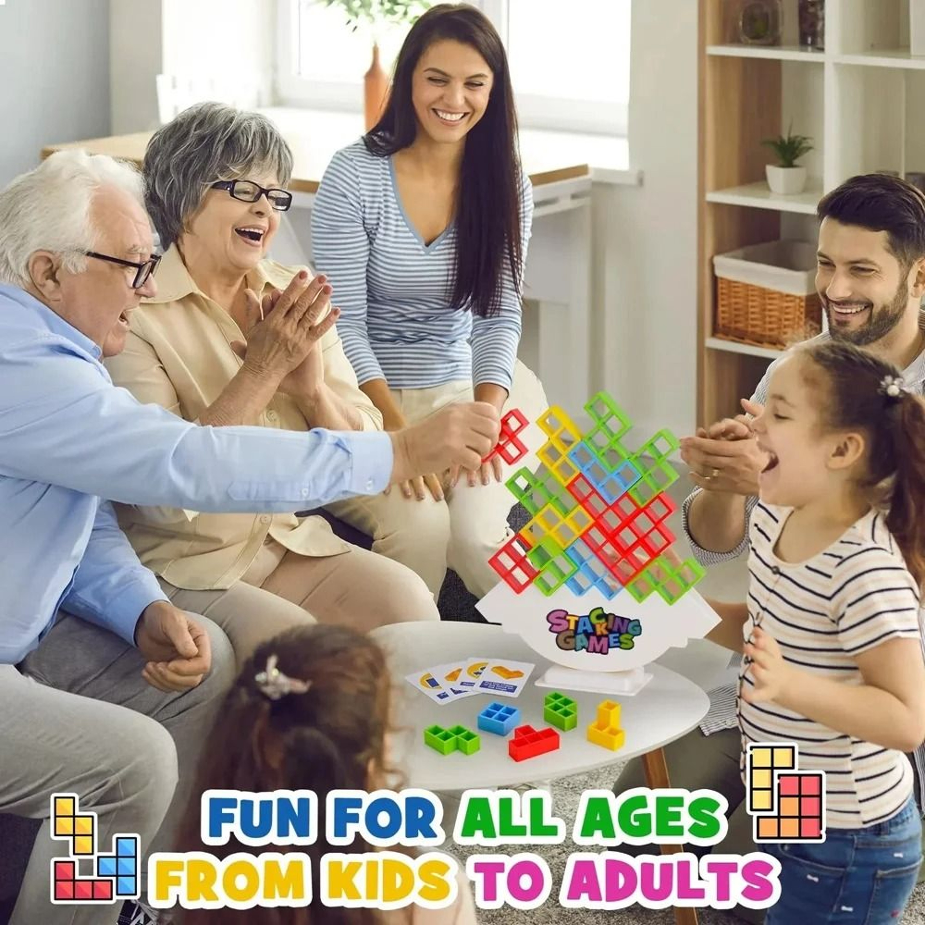 Balance Stacking Tower Building Block Toy Educational Tabletop Game For Kids And Family 3