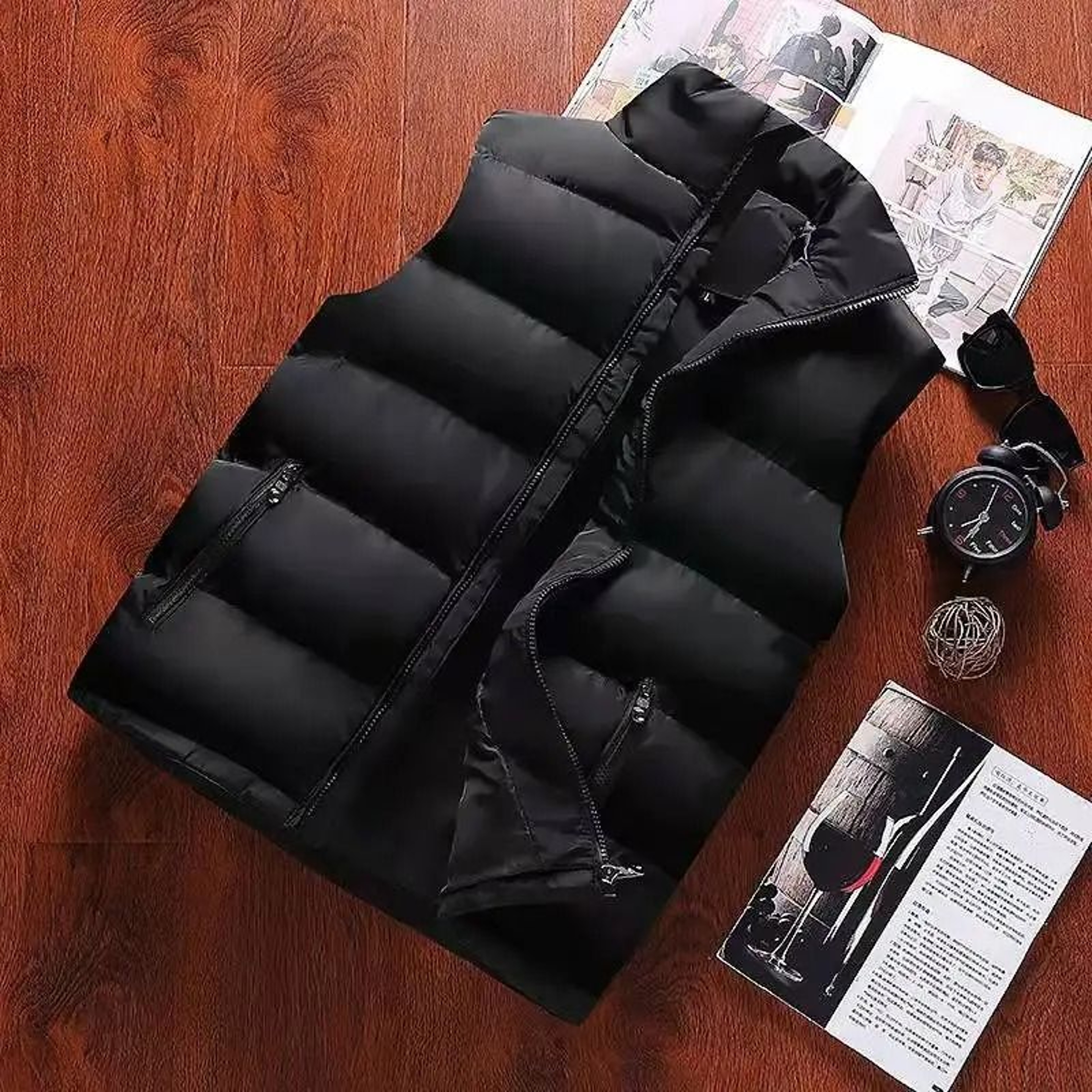 Mens Winter Vest Jacket Waterproof Sleeveless Stand Collar Casual Waistcoat 1