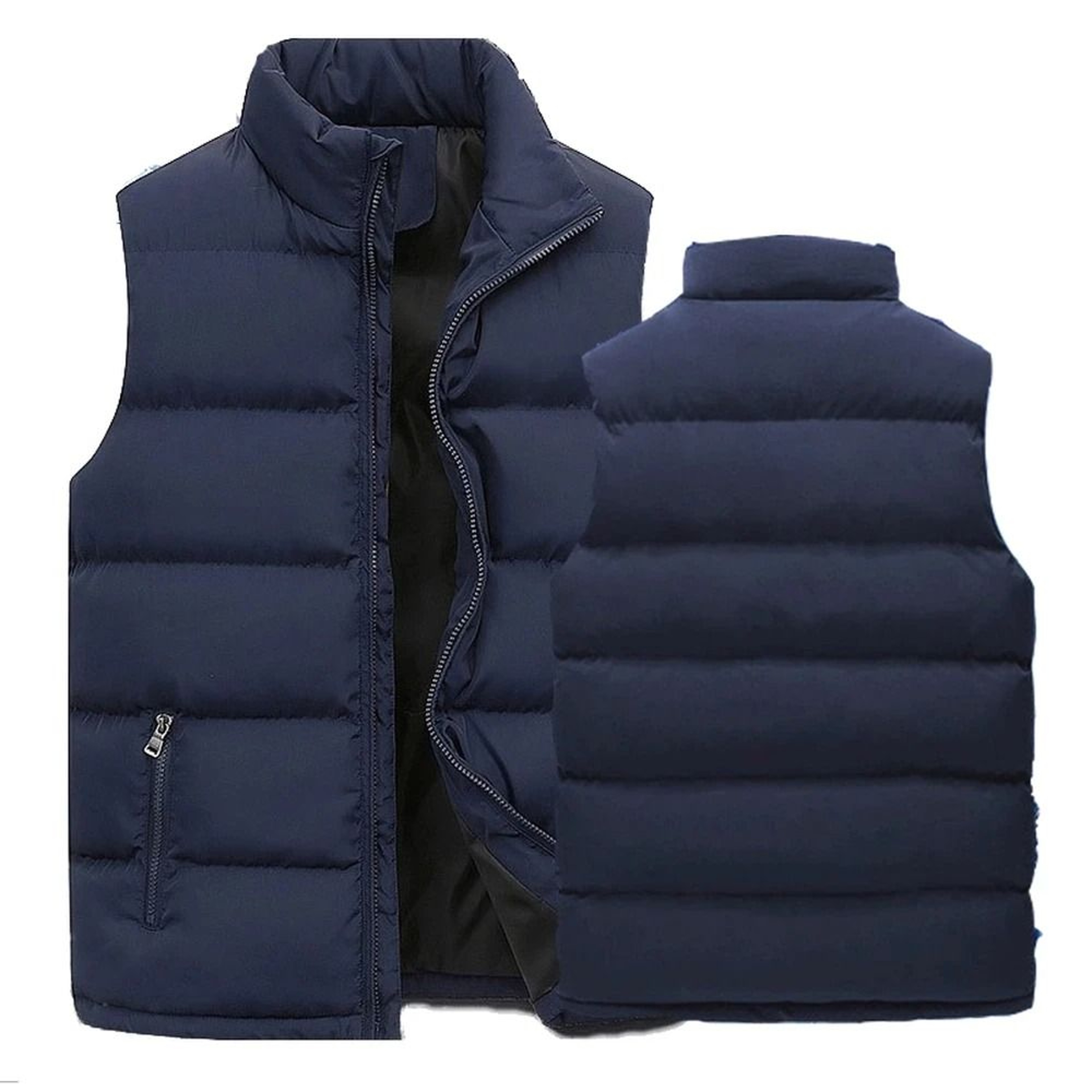 Mens Winter Vest Jacket Waterproof Sleeveless Stand Collar Casual Waistcoat 3