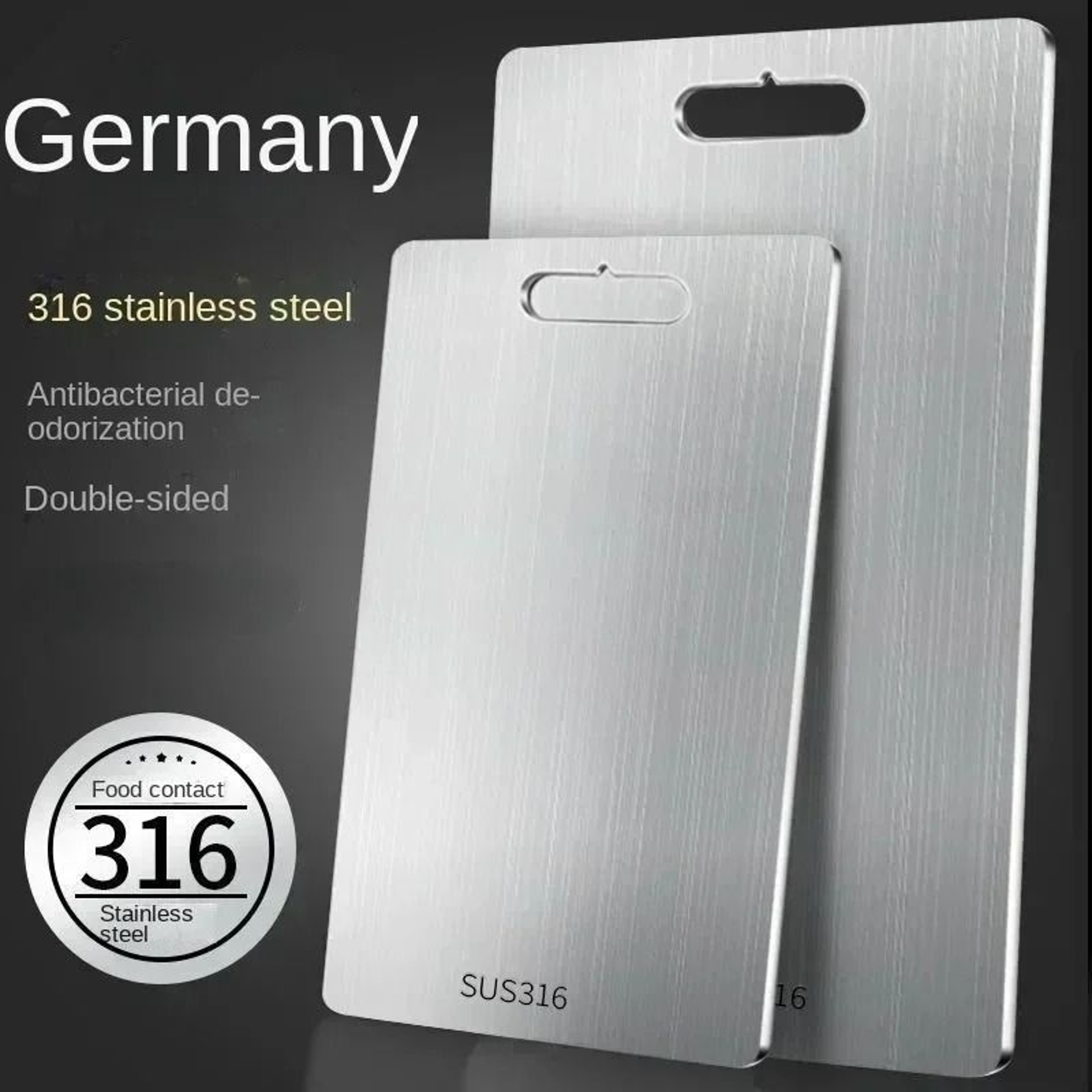 Stainless Steel Double Sided Cutting Board For Kitchen And Dough Prep 10