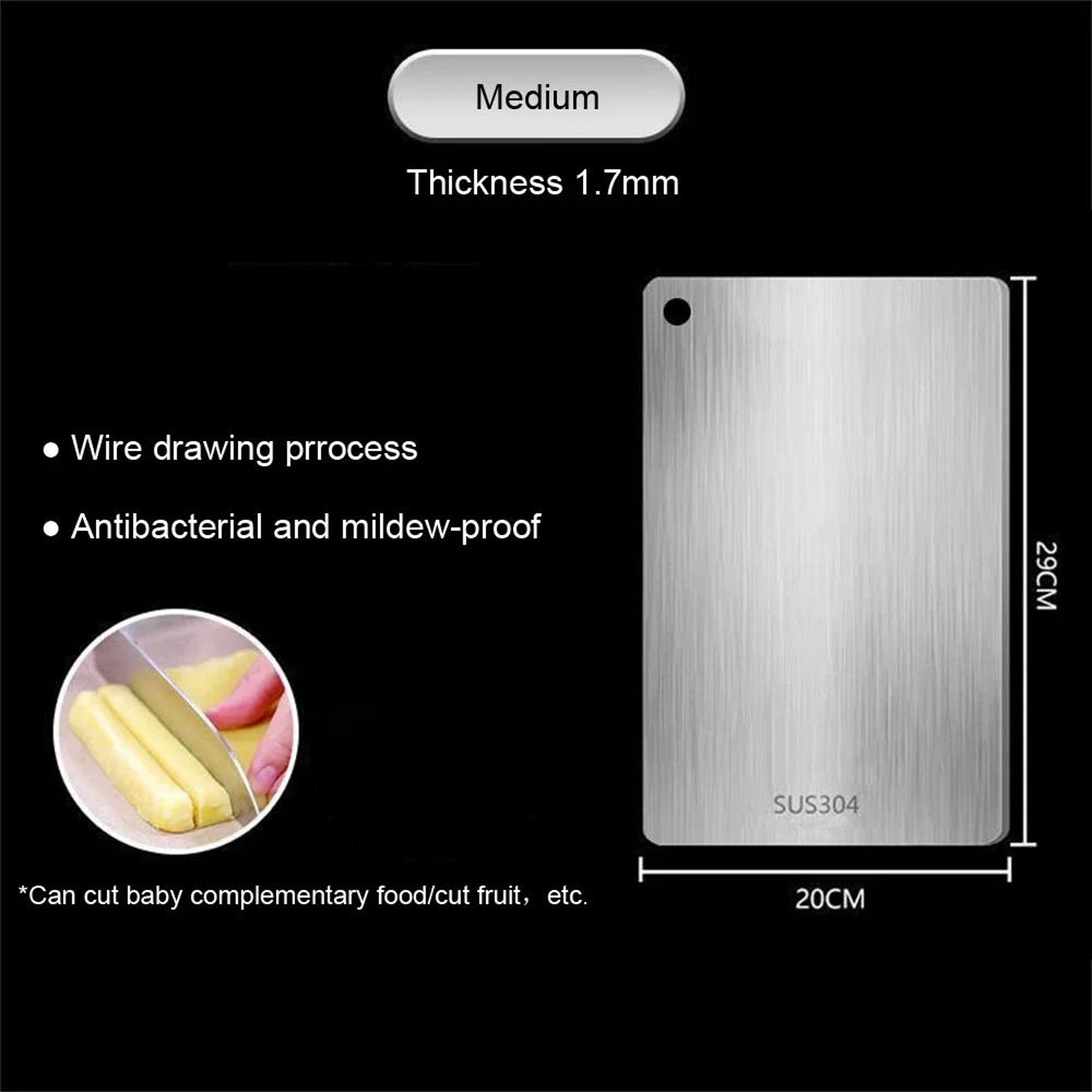 Stainless Steel Double Sided Cutting Board For Kitchen And Dough Prep 4