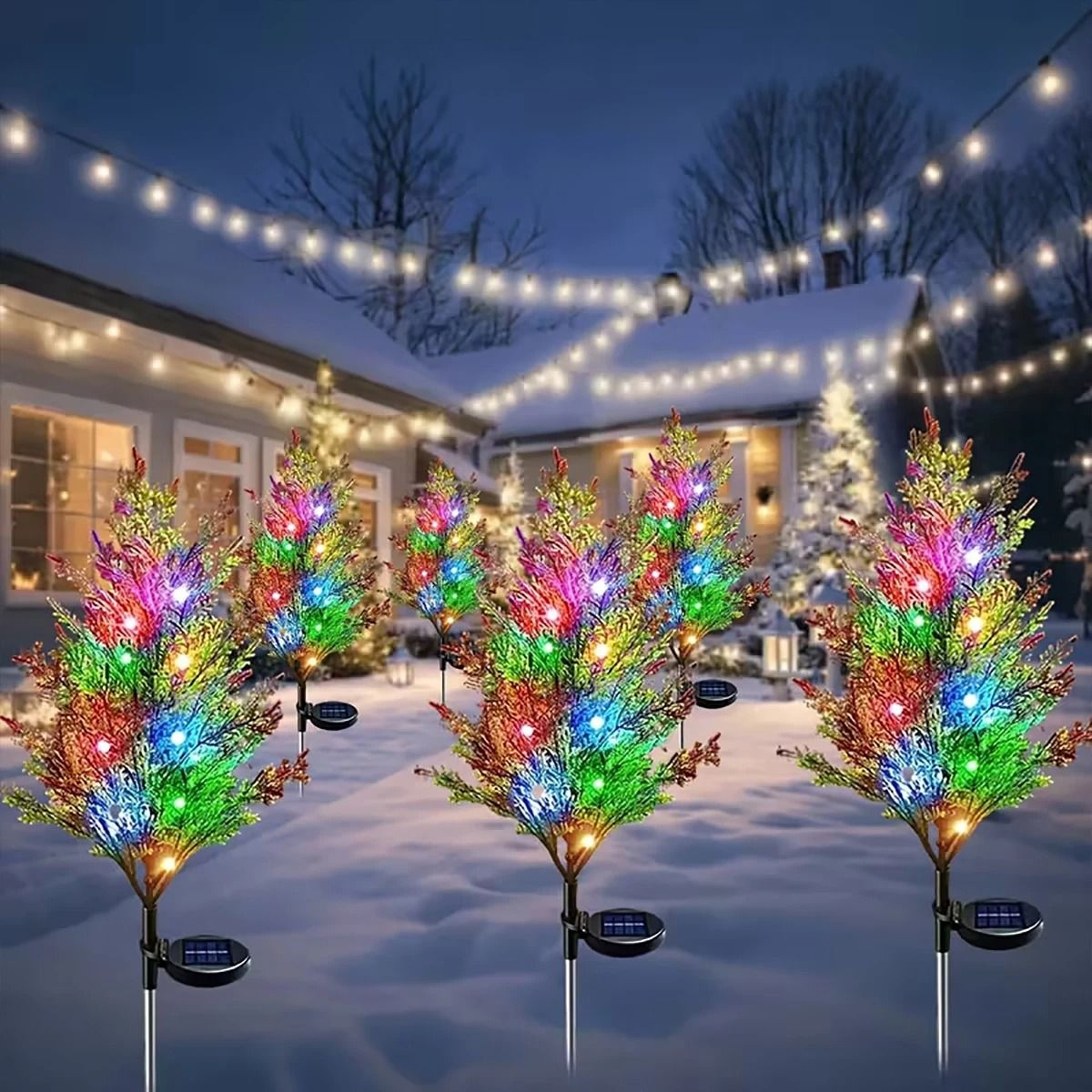 Solar Christmas Pine Tree Garden Pathway Light 2