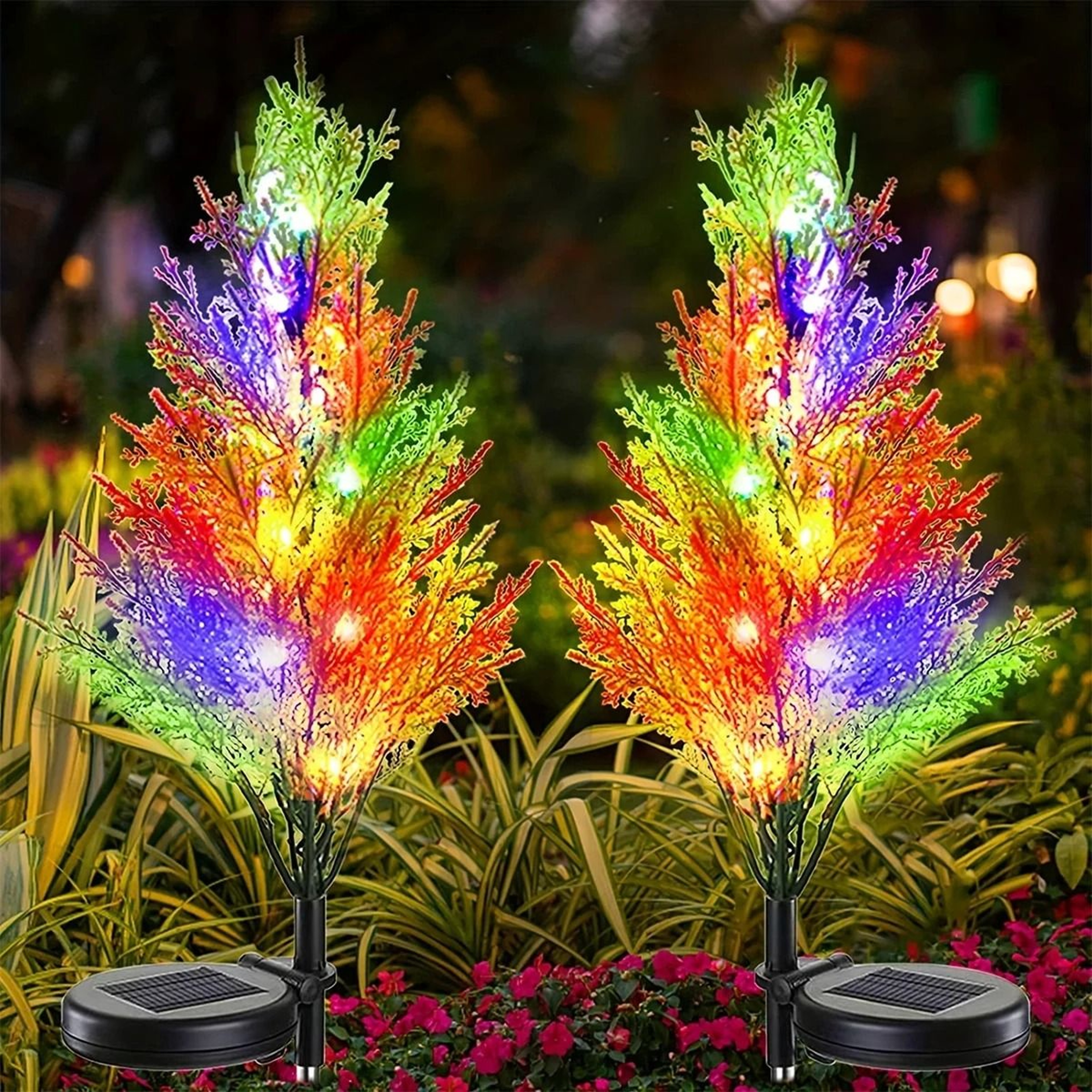 Solar Christmas Pine Tree Garden Pathway Light 0