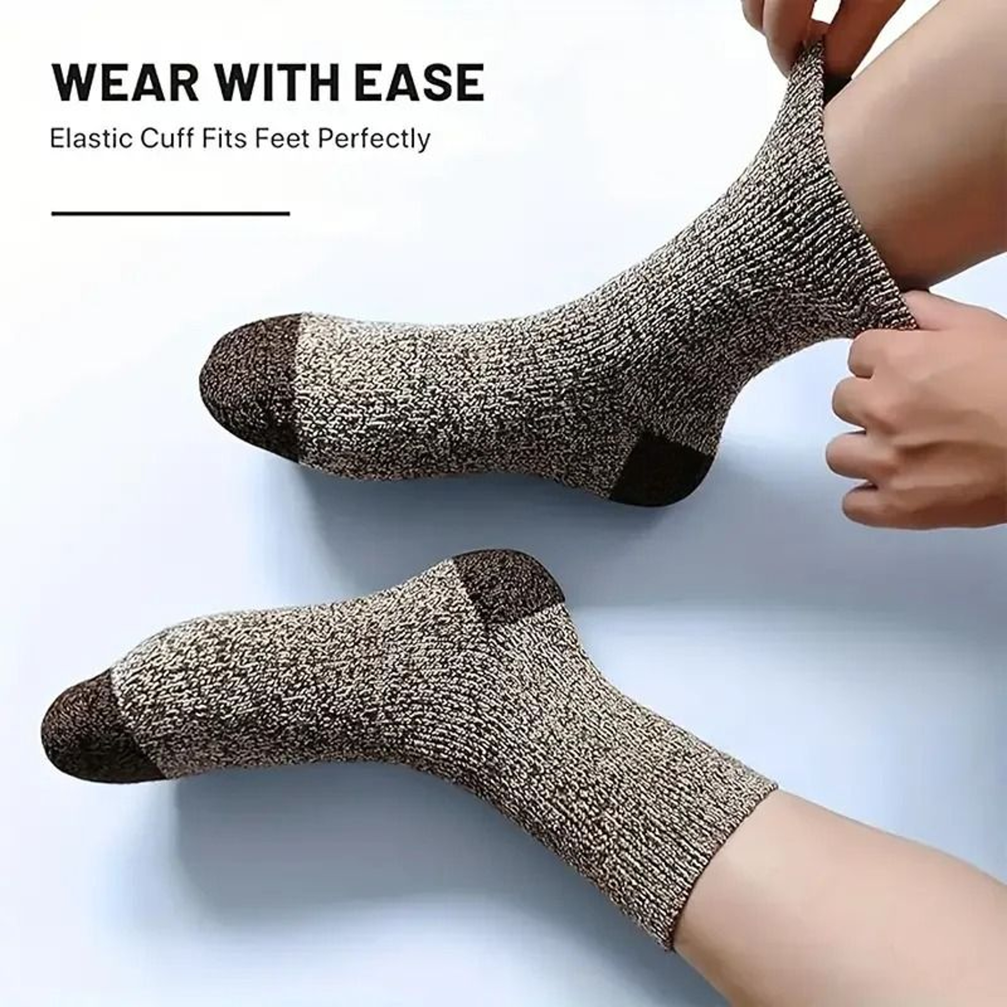 Mens Merino Wool Thermal Hiking Socks 5 Pair Pack 0