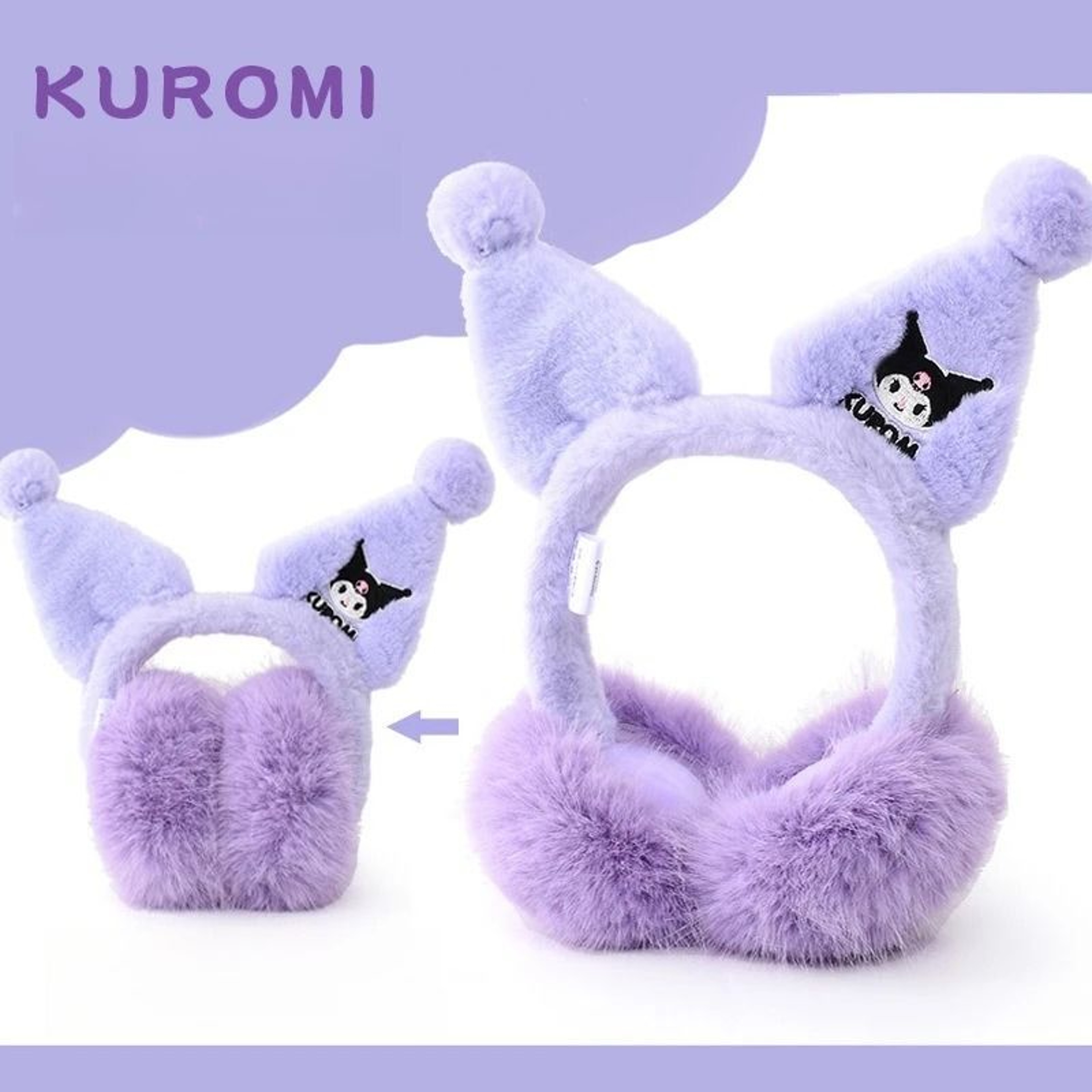 Sanrio Cute Plush Foldable Winter Earmuffs For Kids And Teens 1
