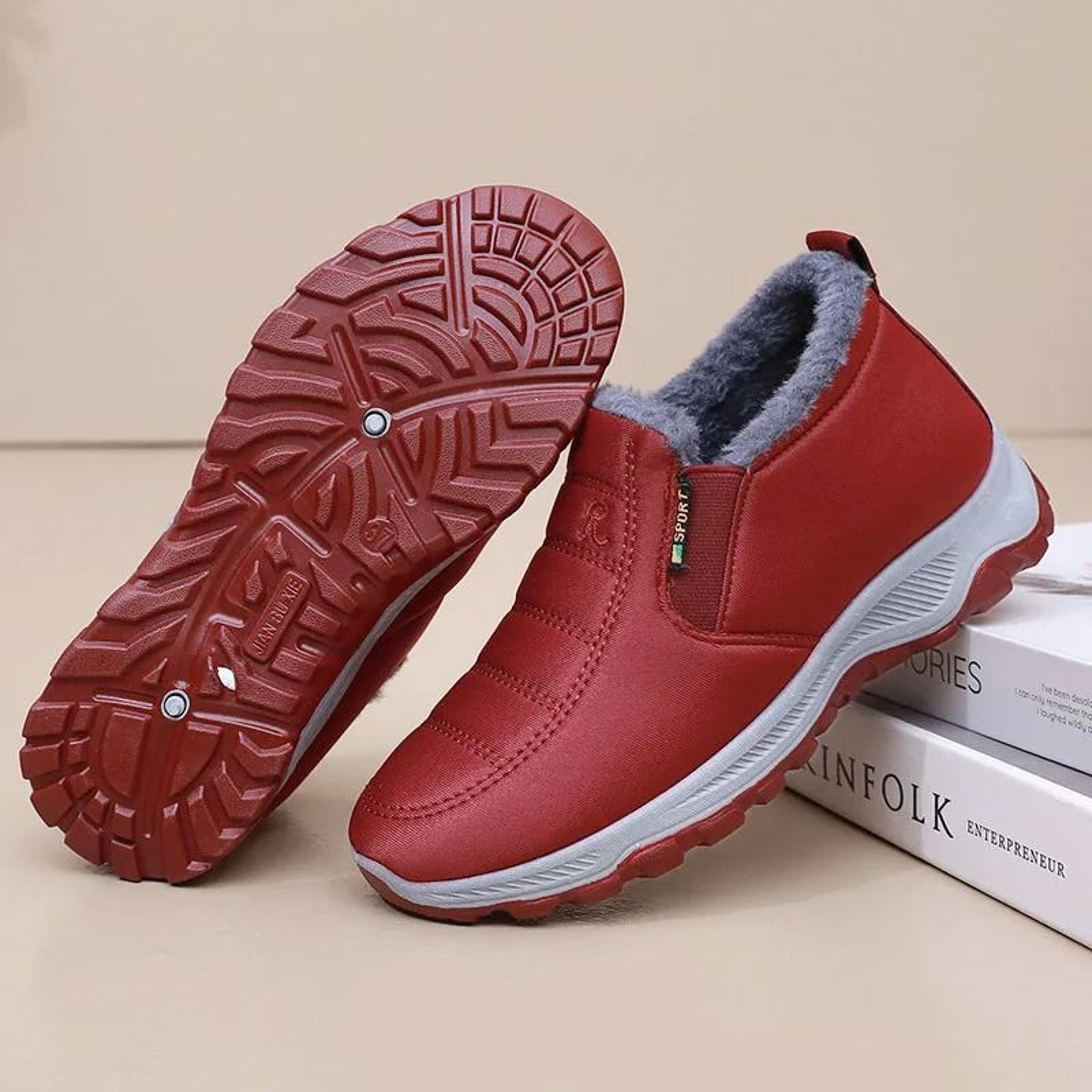 Mens Warm Casual Winter Shoes With Chunky Sole 4