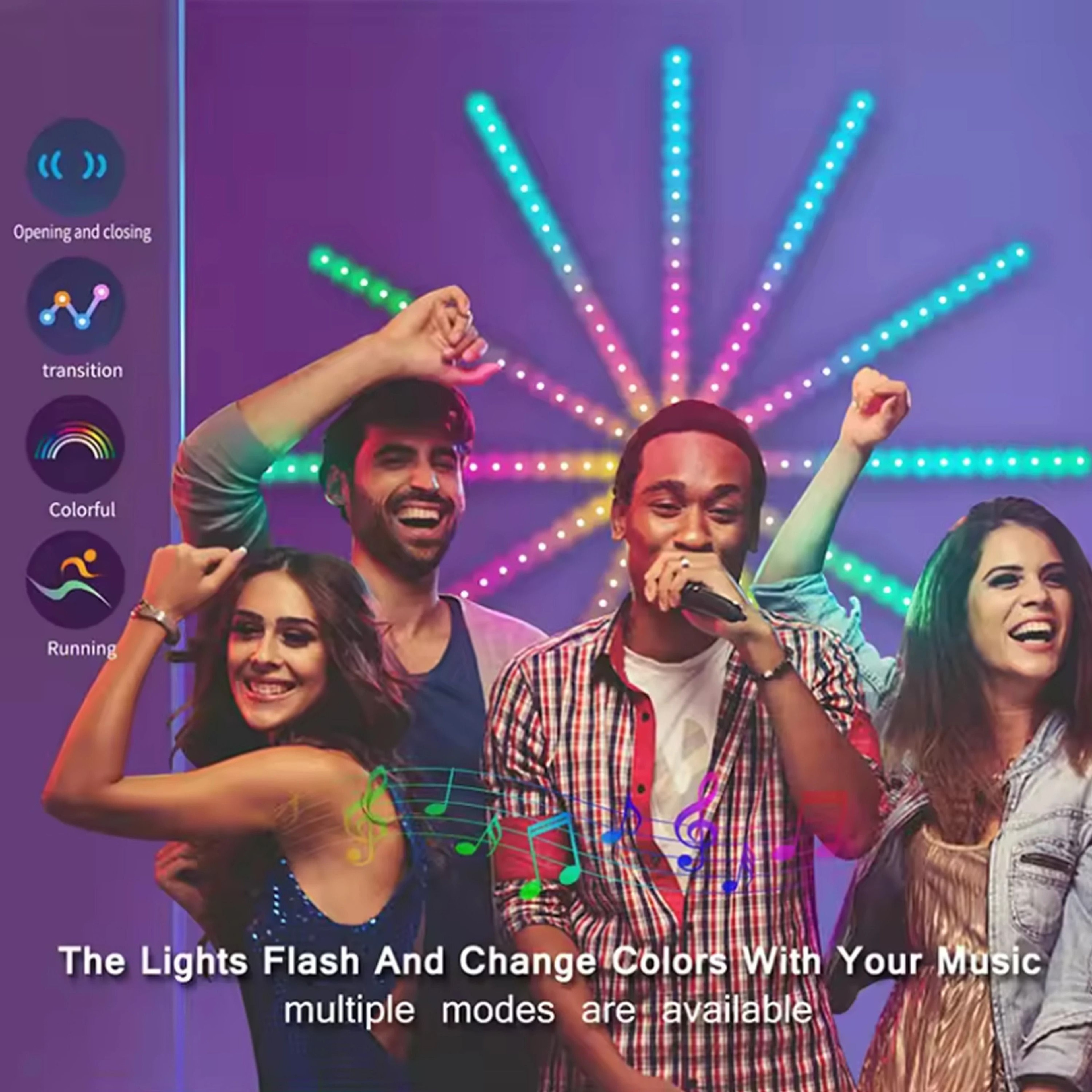 RGBIC Firework LED Strip Lights With Bluetooth App Control 4