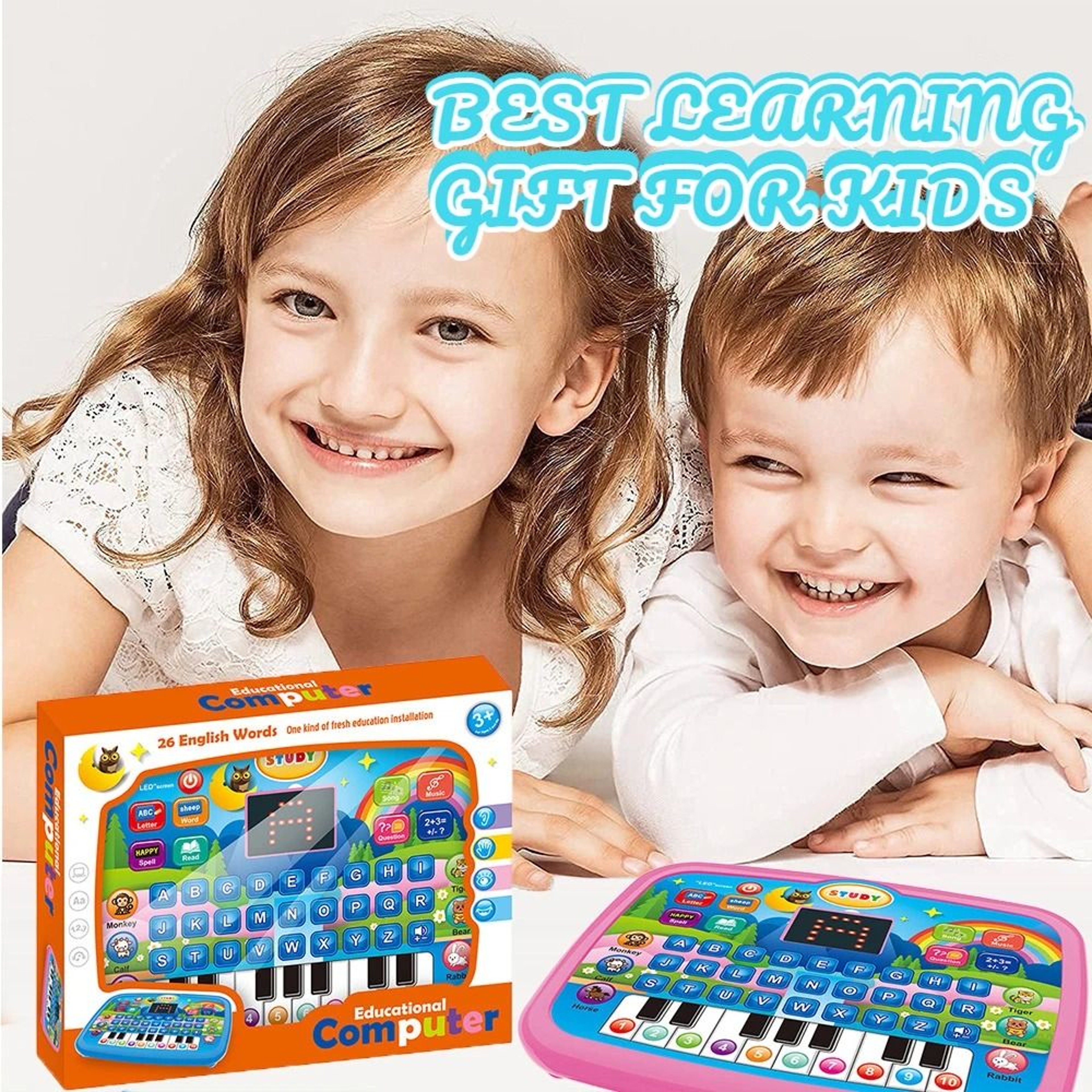 Kids Educational Learning Tablet Toy For Math Alphabet Music With Keyboard 3