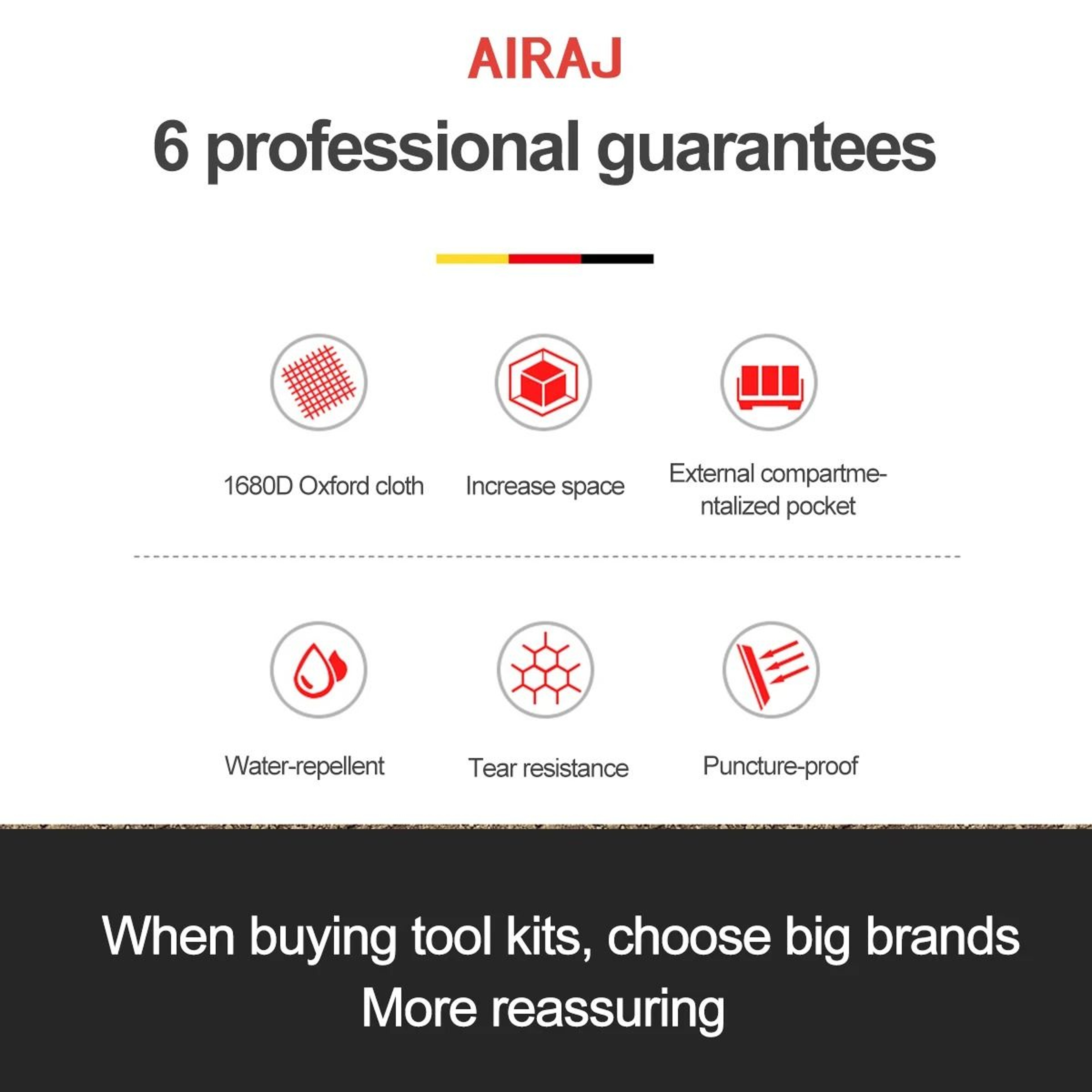 AIRAJ Heavy Duty Waterproof Tool Bag With Large Capacity 2